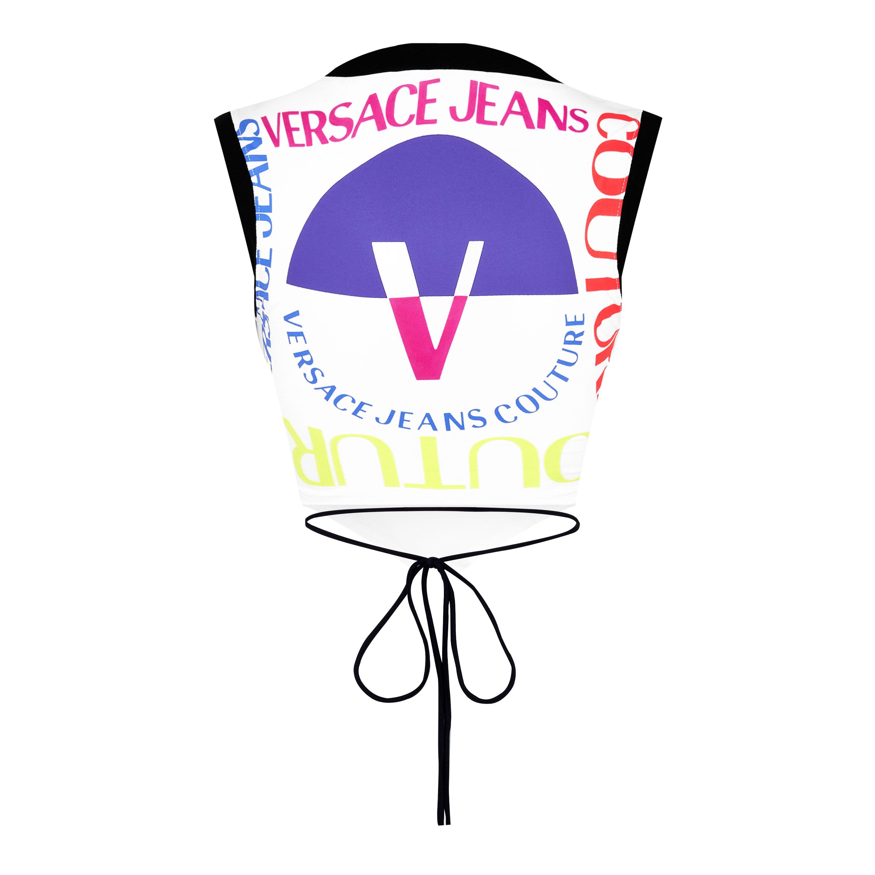 White 003 - Versace Jeans Couture - Logo Vest Crop Top - 5