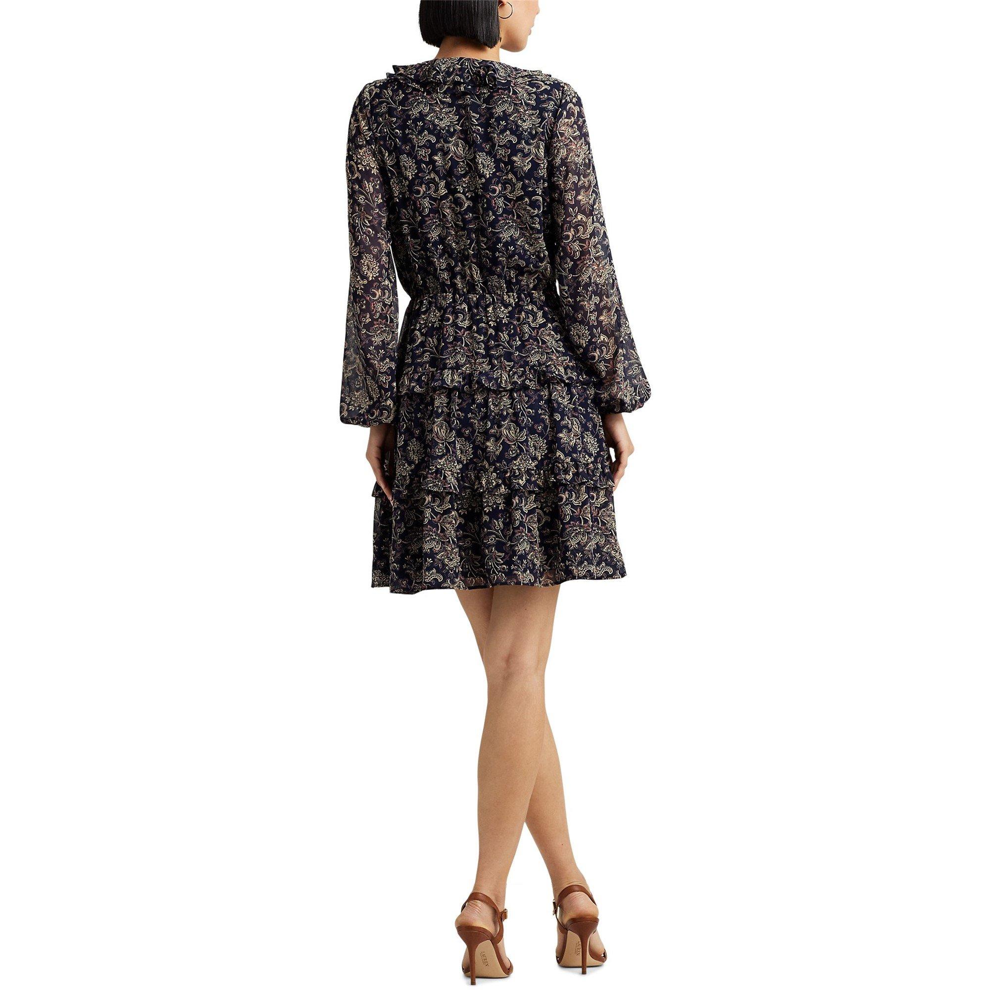 Navy/Cream/Pink - Lauren by Ralph Lauren - Nalima Long Sleeve Dress - 2