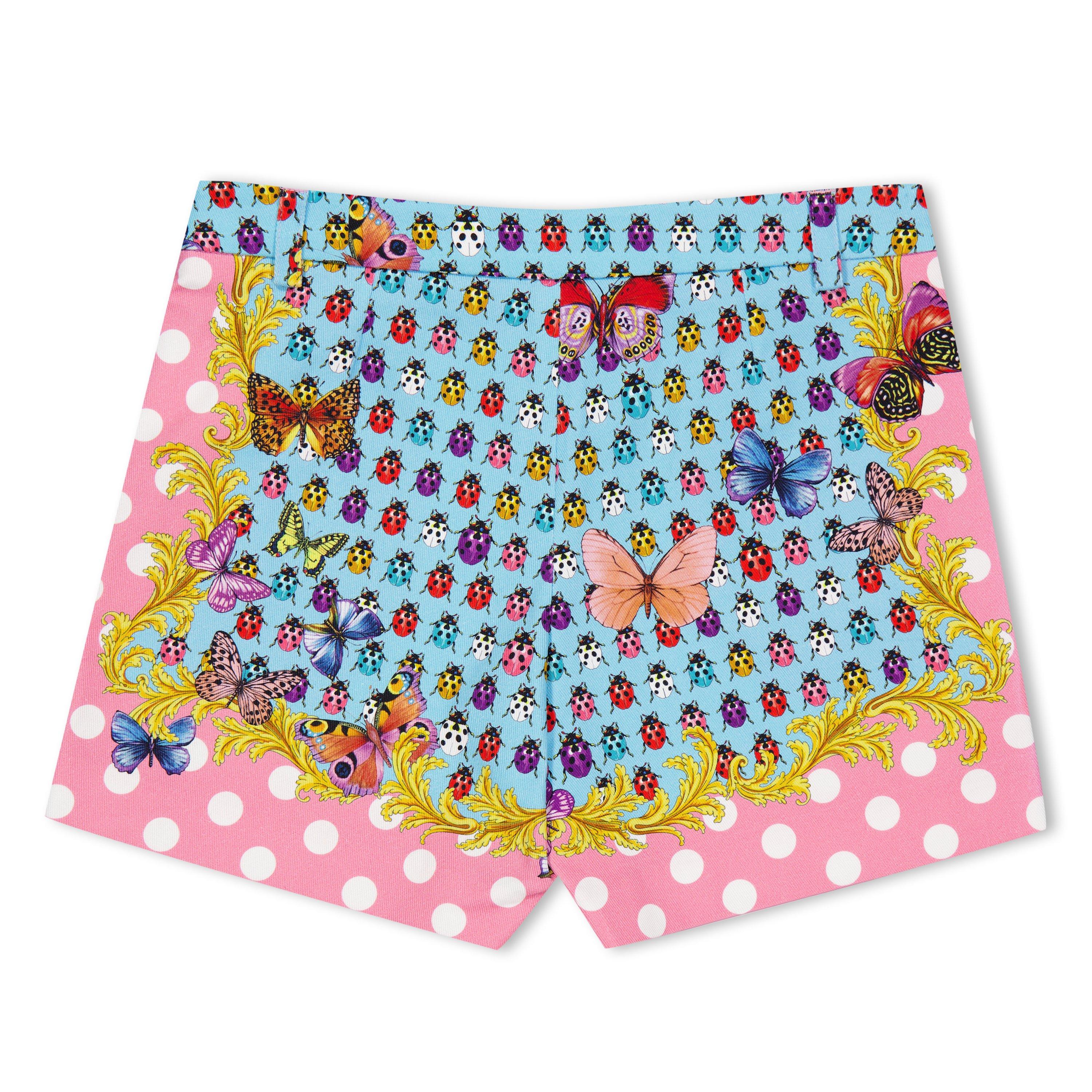 Pink+Blue 5X280 - Versace - Kids' Heritage Butterflies and Ladybugs Denim Shorts - 2