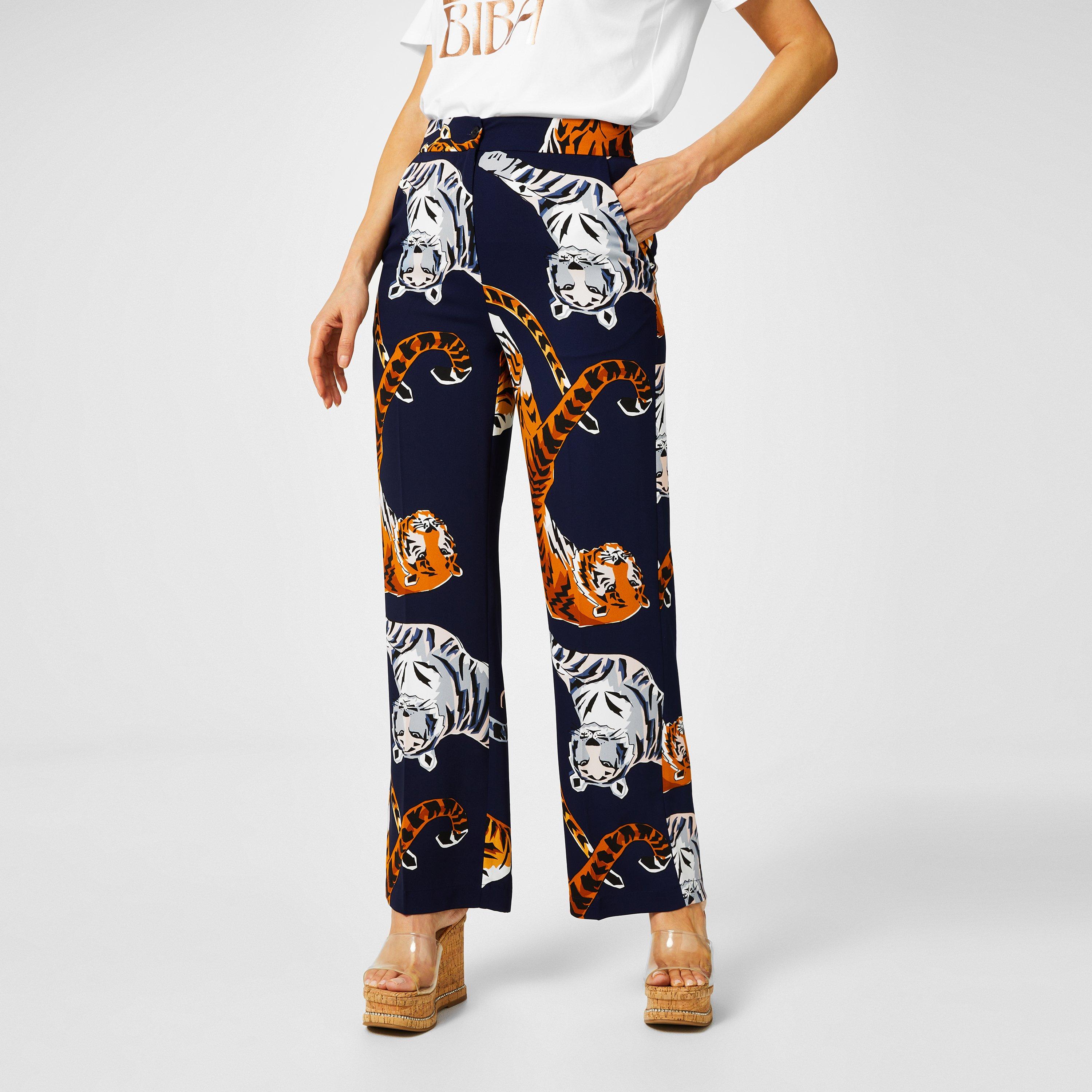 Big Cat Print - Biba - Wide Leg Trouser - 1