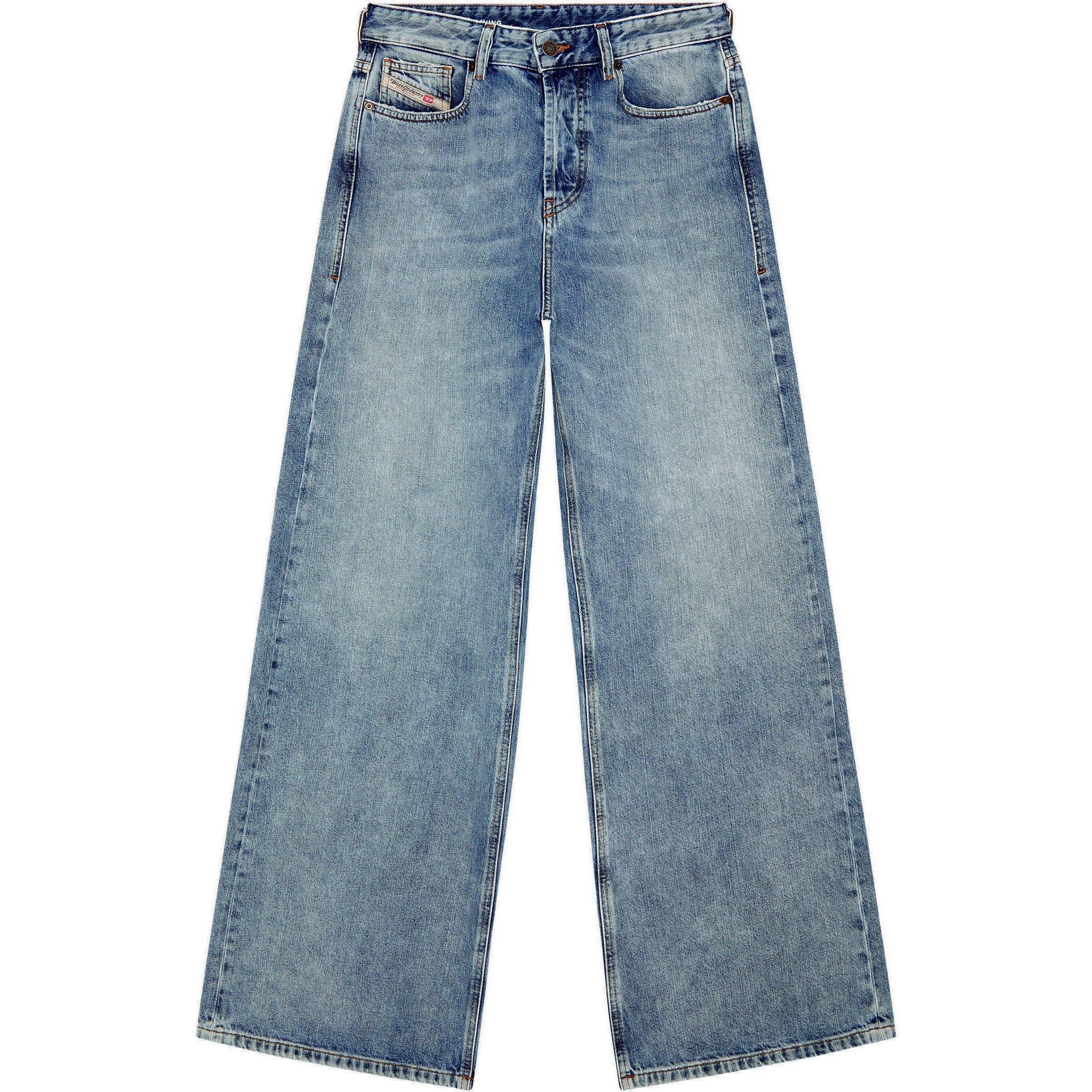 Blue - Diesel - Women's Wide Leg Jeans - 5