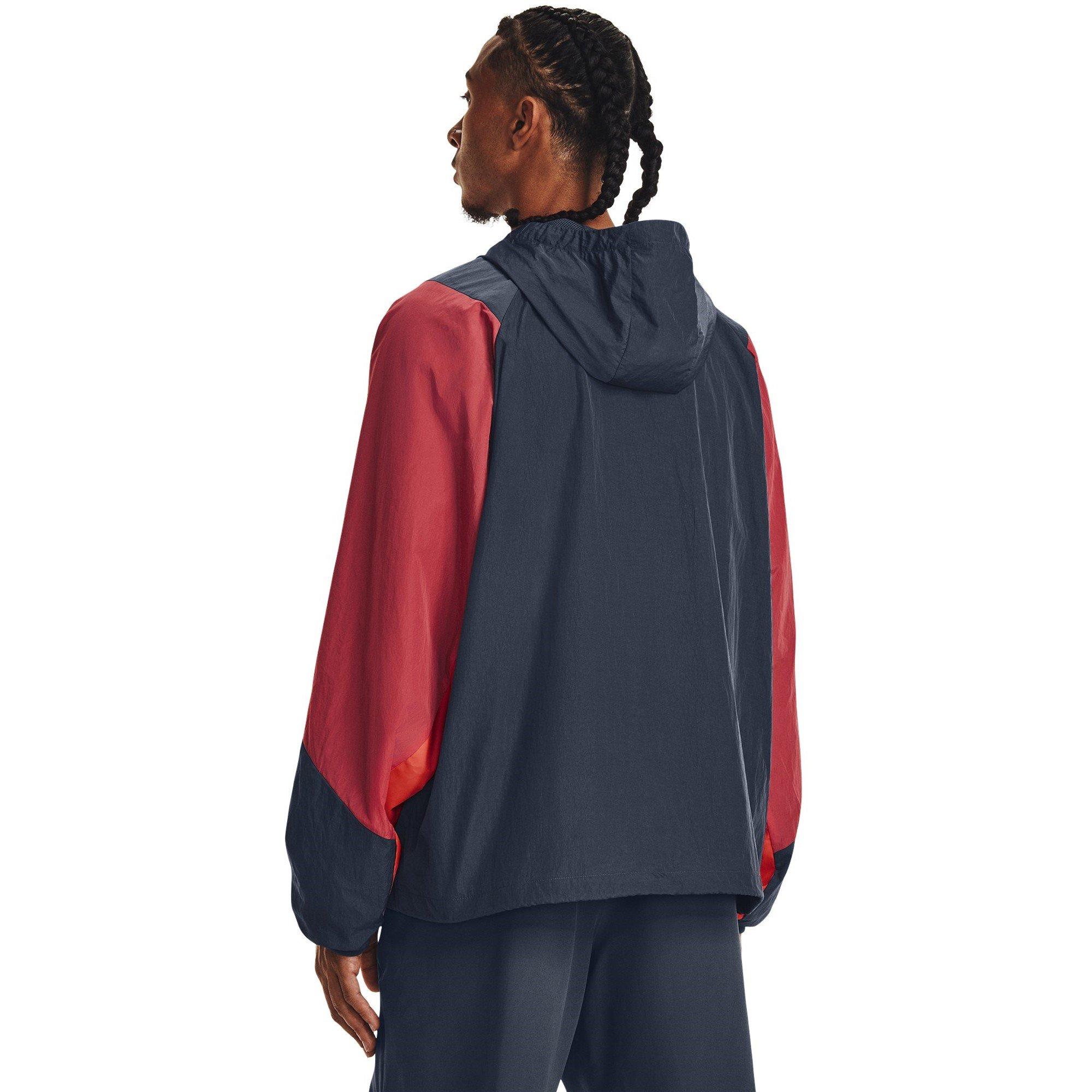 Grå/Rød - Under Armour - Rush Woven Zipped Performance Tracksuit Top - 4