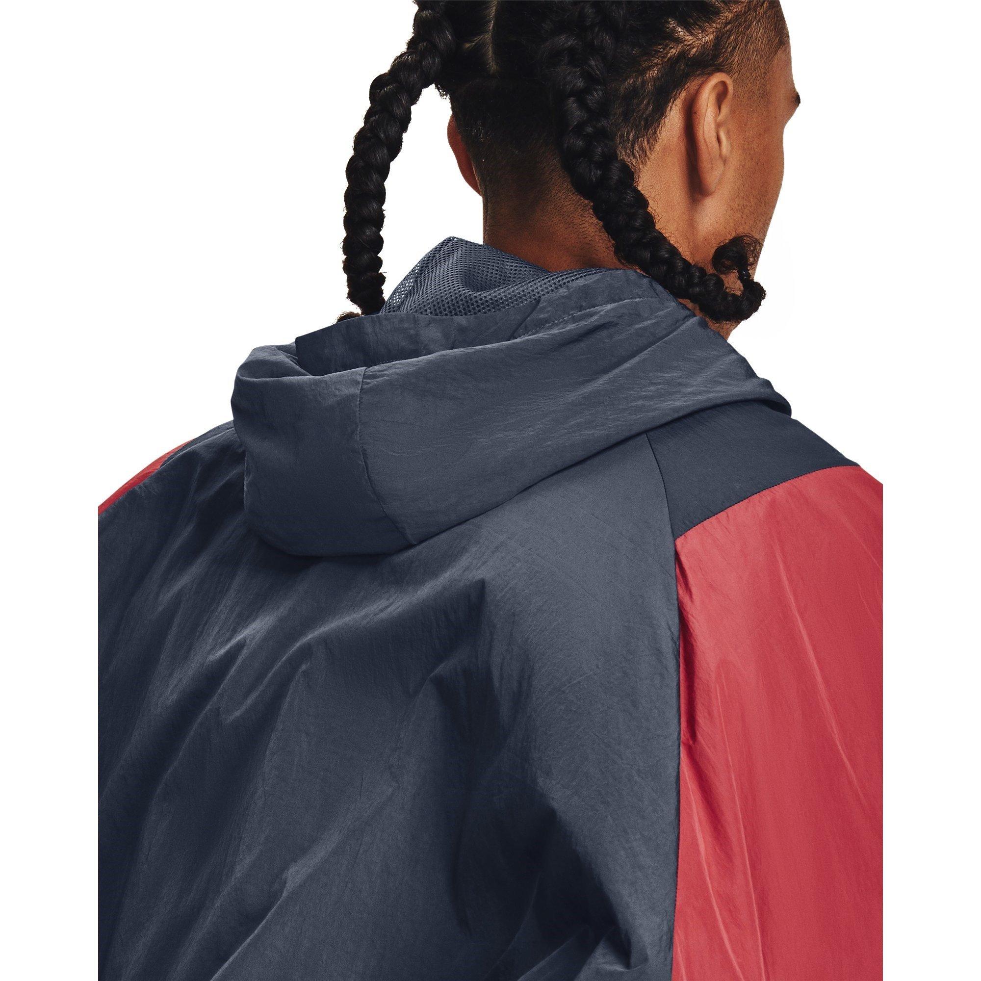 Grå/Rød - Under Armour - Rush Woven Zipped Performance Tracksuit Top - 5