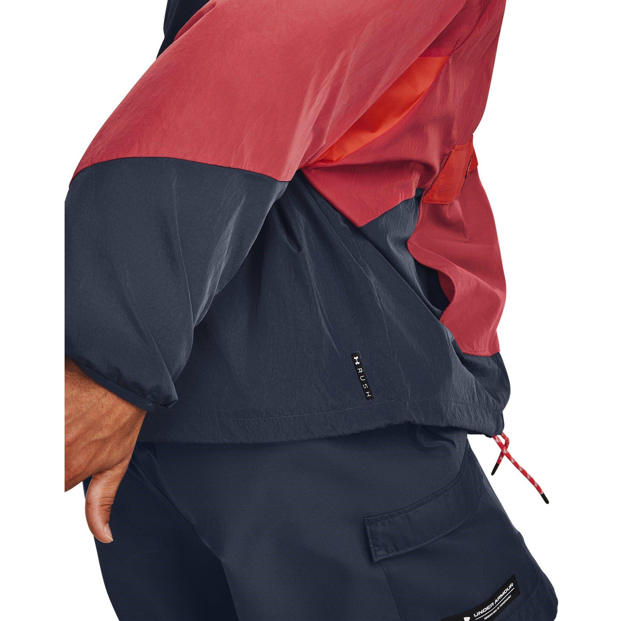 Grå/Rød - Under Armour - Rush Woven Zipped Performance Tracksuit Top - 8