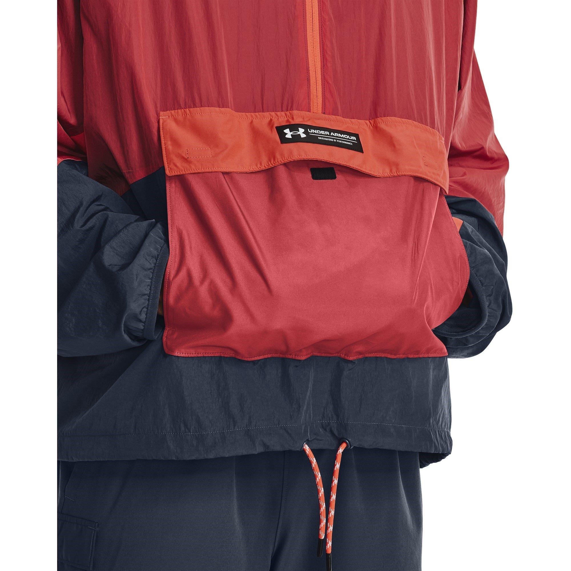 Grå/Rød - Under Armour - Rush Woven Zipped Performance Tracksuit Top - 10