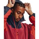 Gris/Rouge - Under Armour - Under Armour Ua Rush Woven 1/2 Zip Anorak Tracksuit Top Mens - 10