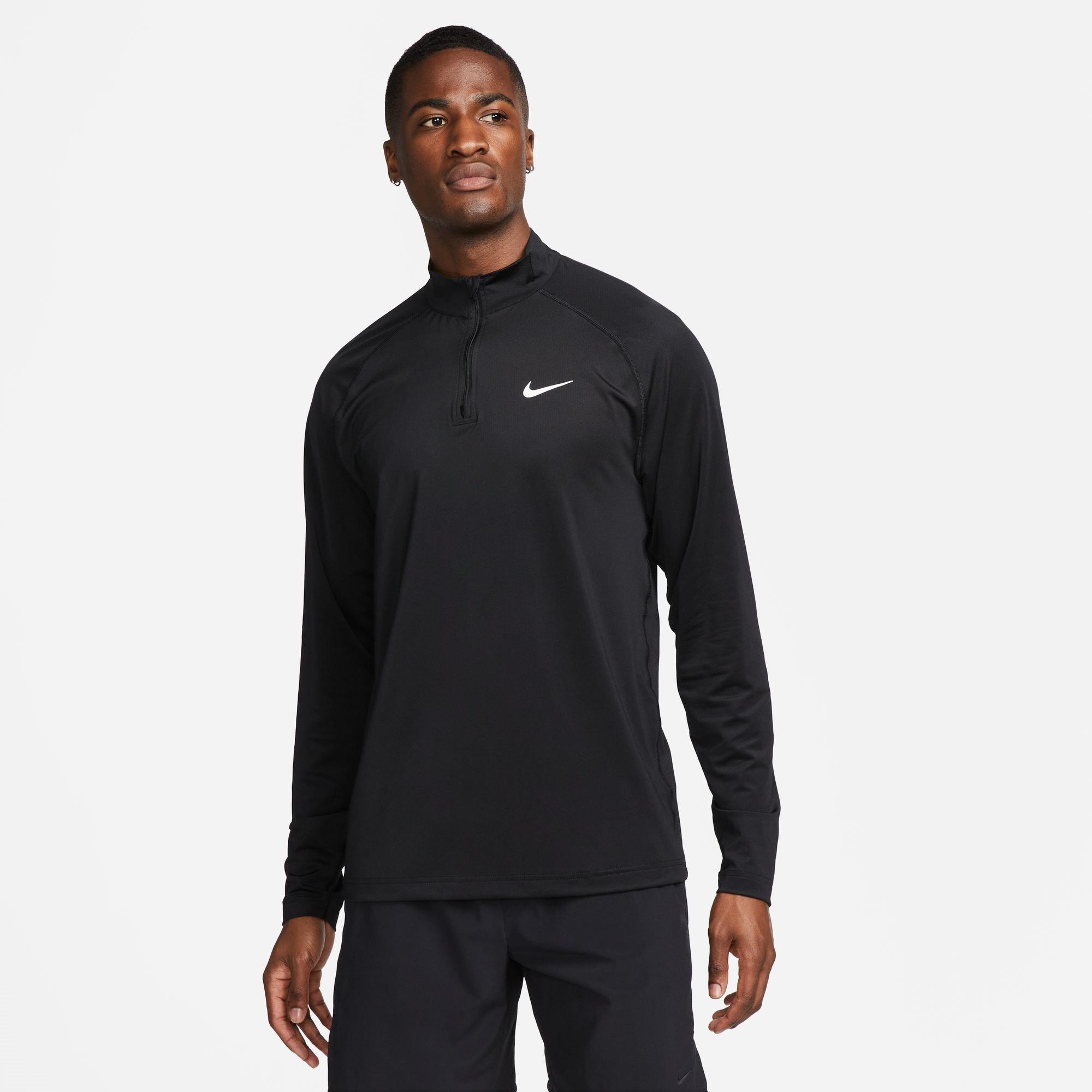 Sort/Hvid - Nike - Ready Men's Dri-FIT 1/4-Zip Fitness Top - 1