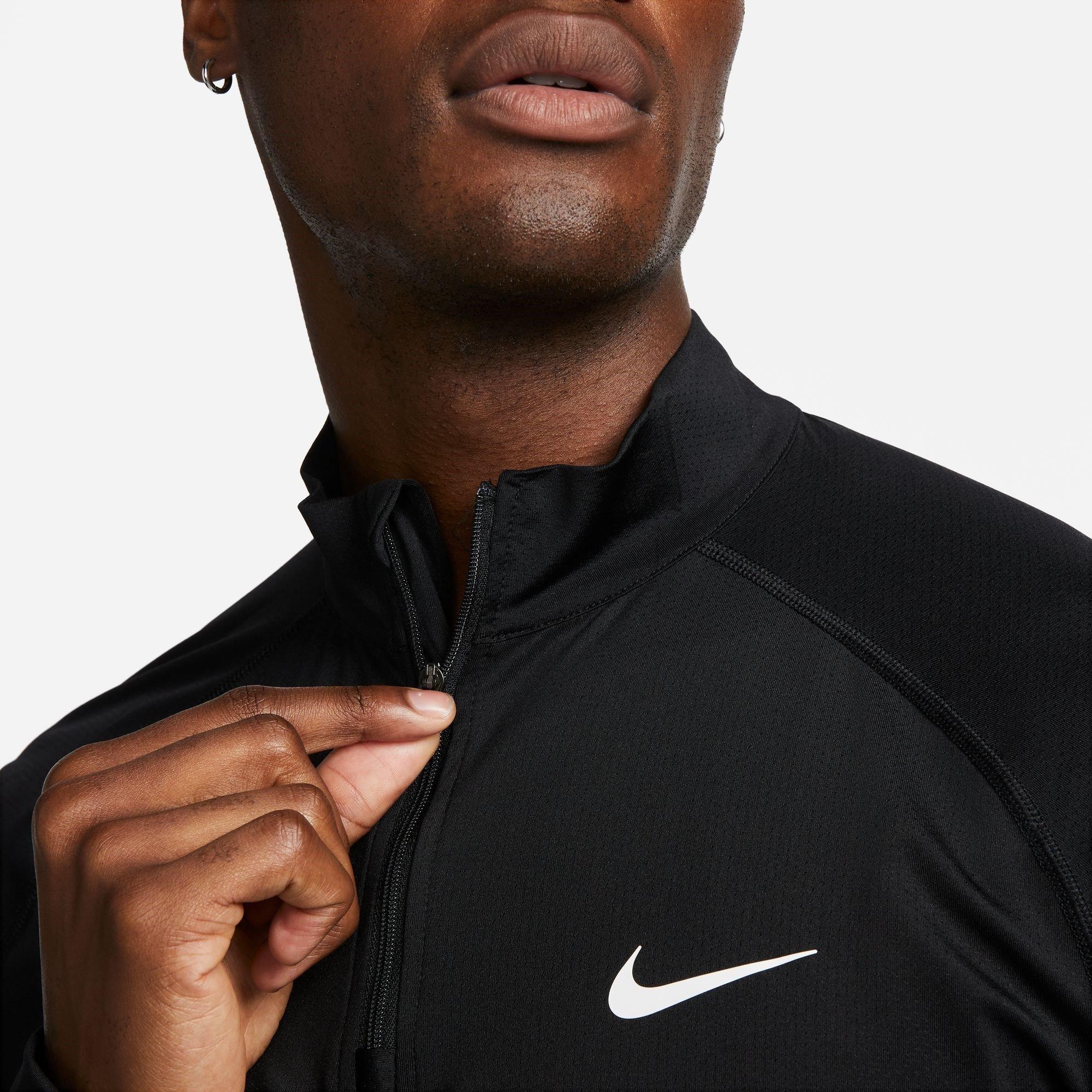 Sort/Hvid - Nike - Ready Men's Dri-FIT 1/4-Zip Fitness Top - 3