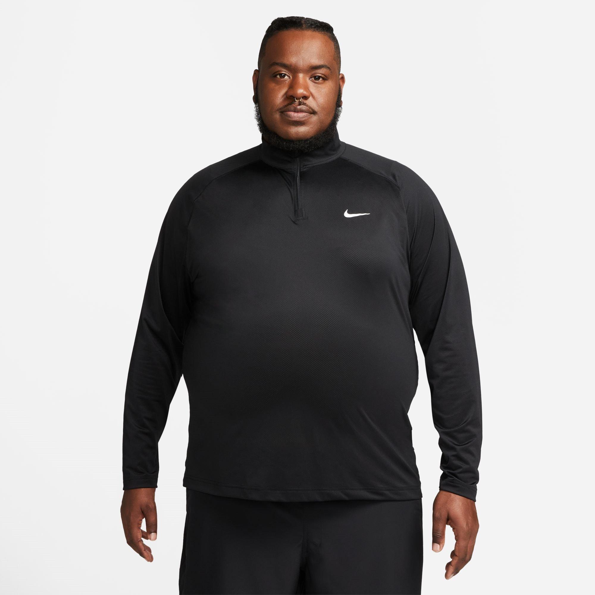 Sort/Hvid - Nike - Ready Men's Dri-FIT 1/4-Zip Fitness Top - 6