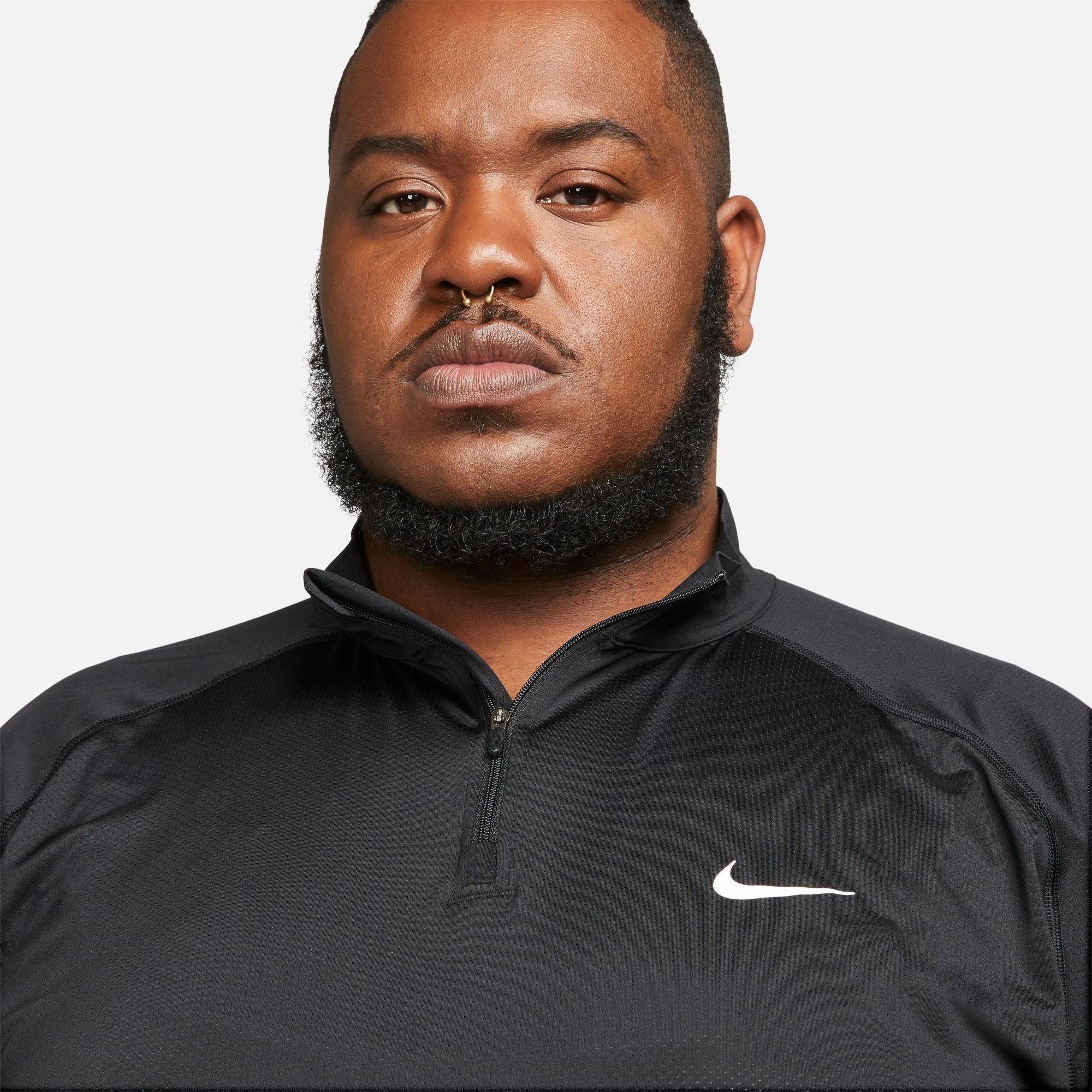 Sort/Hvid - Nike - Ready Men's Dri-FIT 1/4-Zip Fitness Top - 8