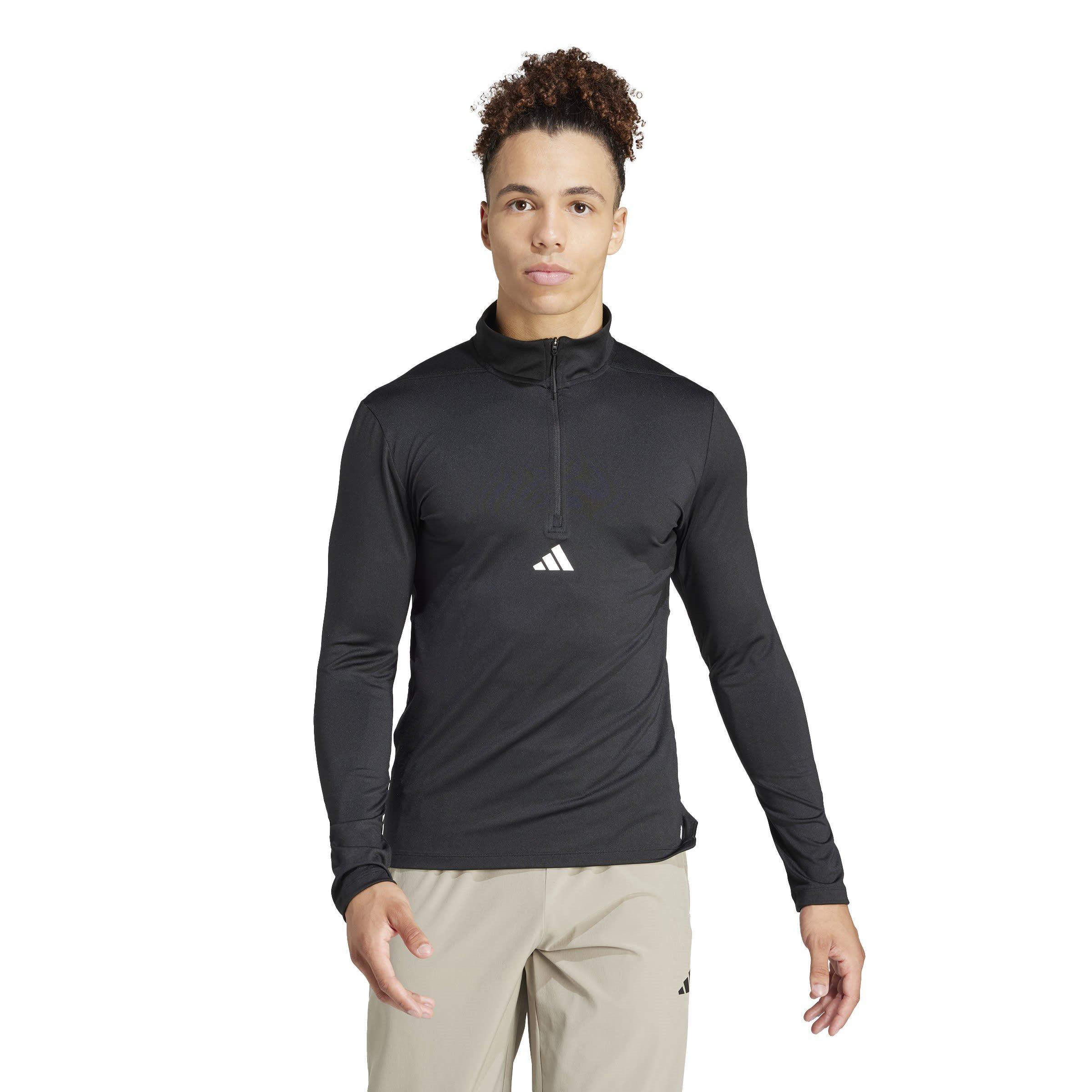 Zwart - adidas - Workout Quarter-Zip Track Top Mens - 2