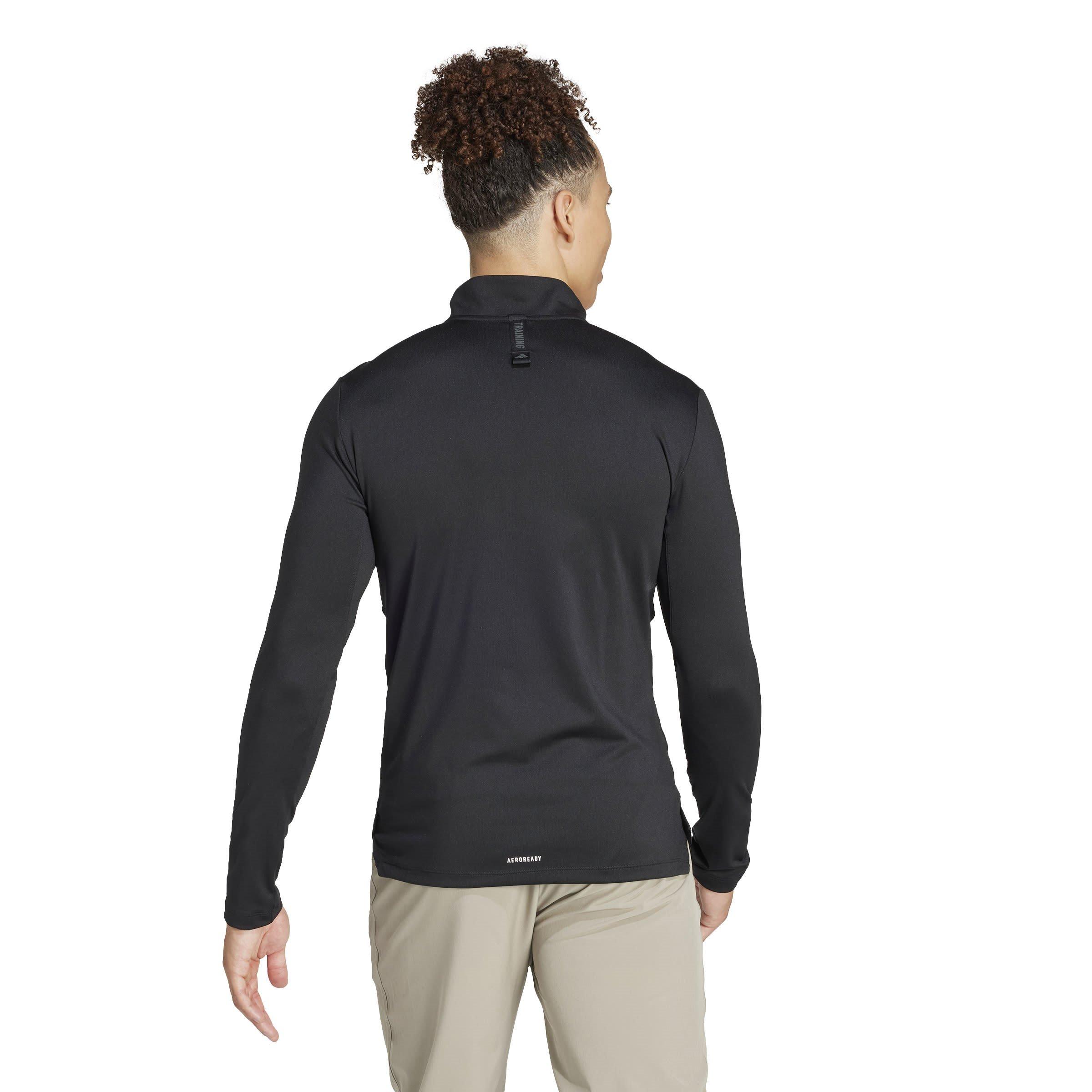 Zwart - adidas - Workout Quarter-Zip Track Top Mens - 3