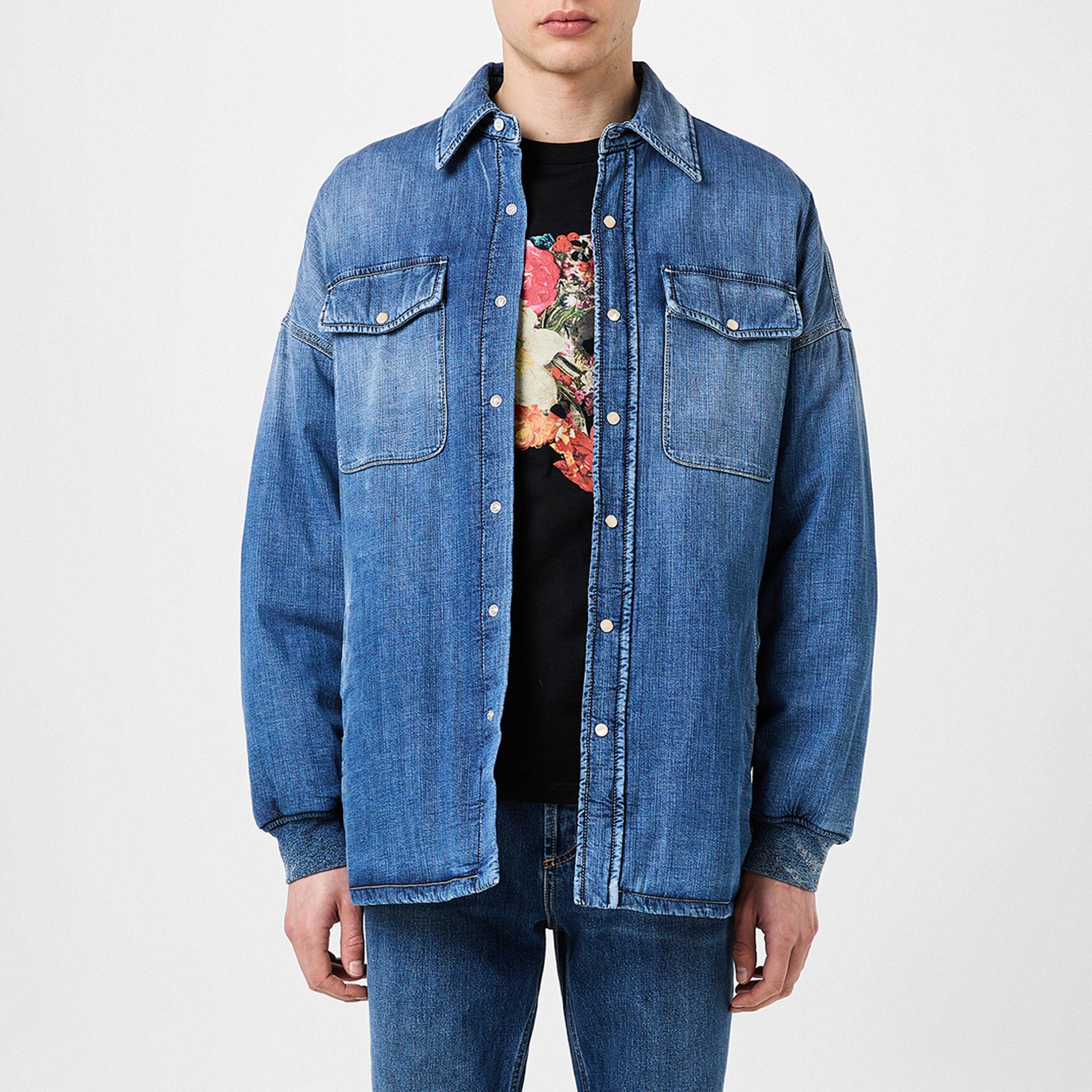 Alexander McQueen Seal-Embroidered Denim Jacket