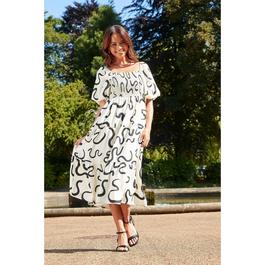 Be You Studio Abstract Print Bardot Midi Dress