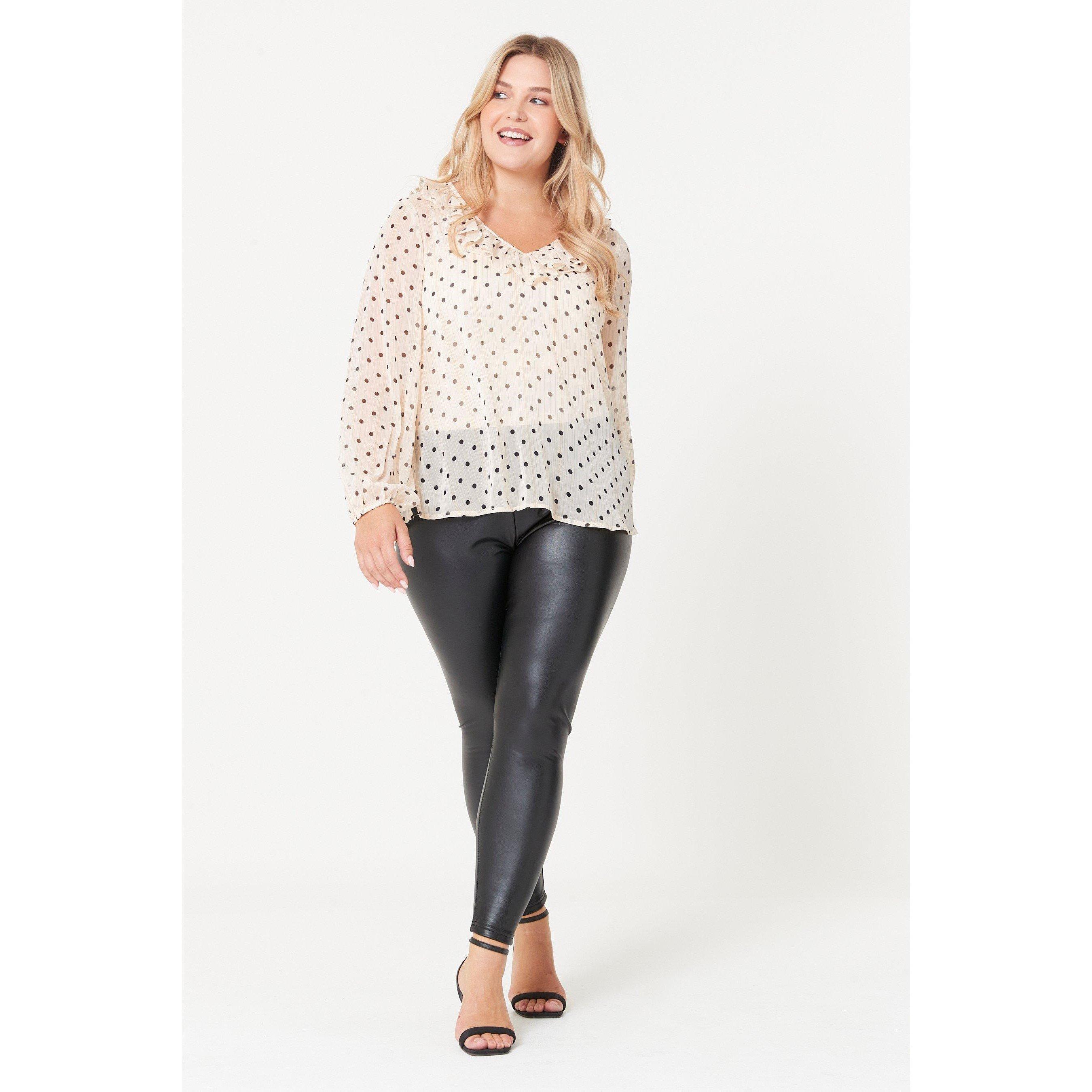 Cream Spot - Be You - Ruffle Neck Spot Blouse - 4
