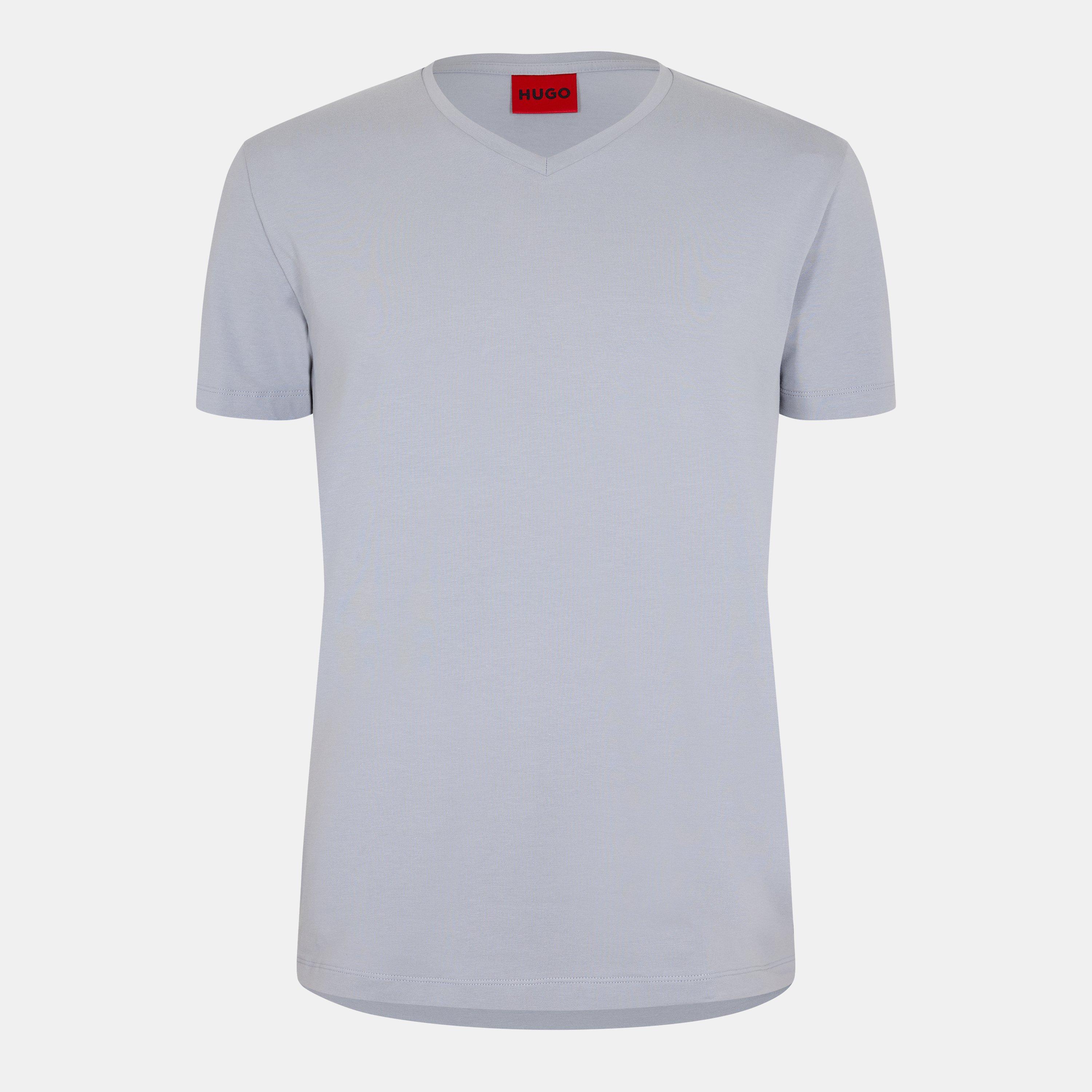 Hugo Short Sleeve V Neck T Shirt - Medium Grey - S
