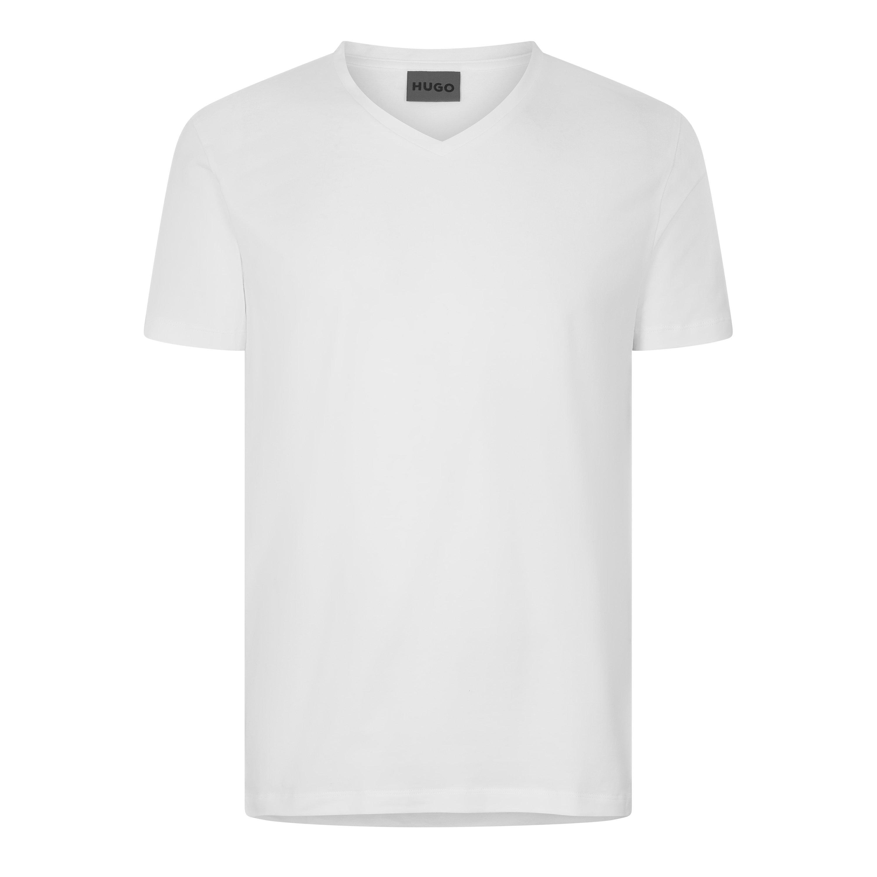 Hugo Men's Short Sleeve V Neck T Shirt - Open White - XL