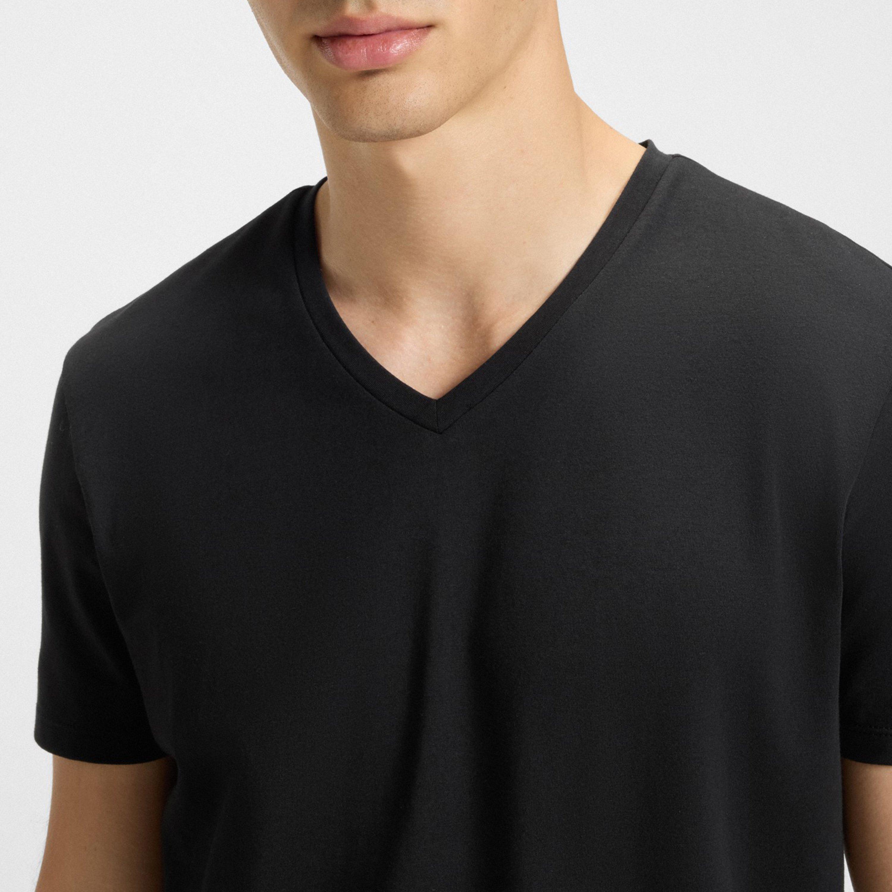 Black - Hugo - Short Sleeve V Neck T Shirt - 4