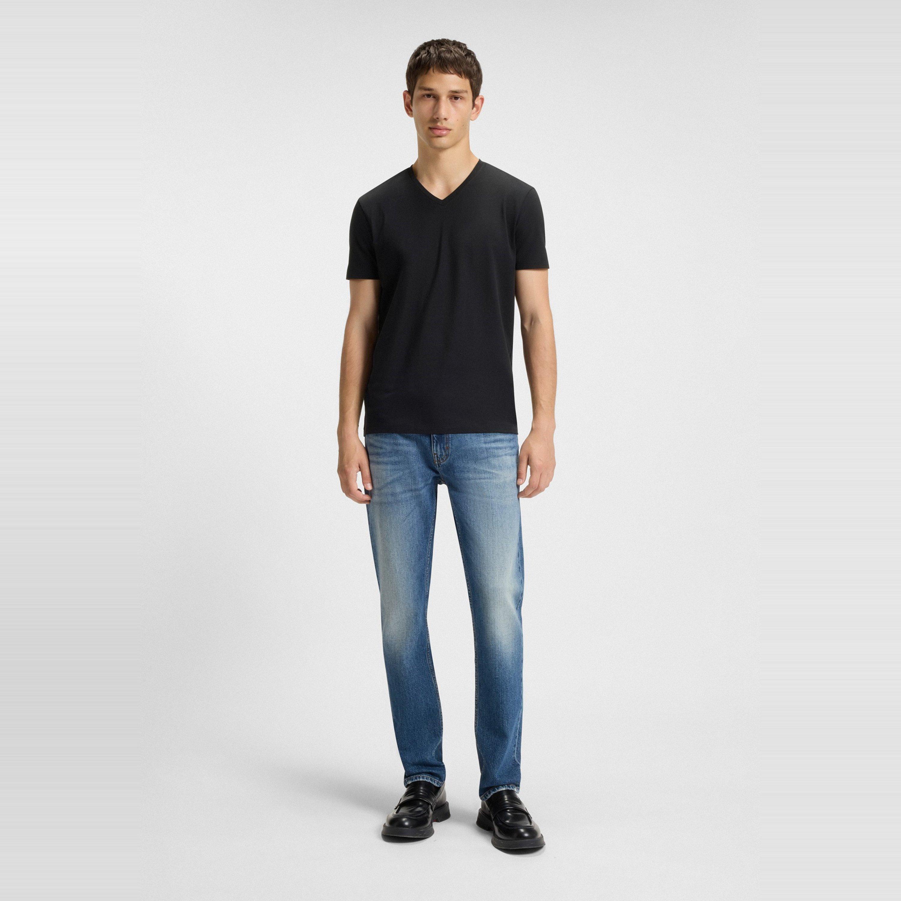 Black - Hugo - Short Sleeve V Neck T Shirt - 5