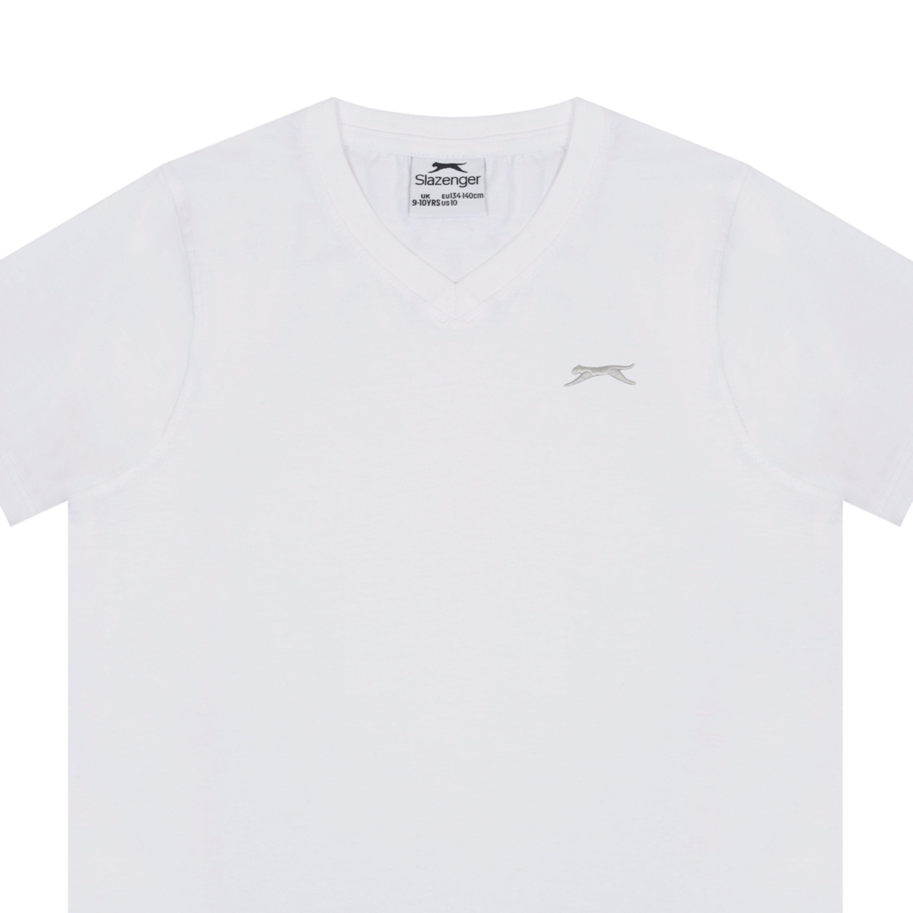 Hvid - Slazenger - V Neck T Shirt Junior Boys - 4