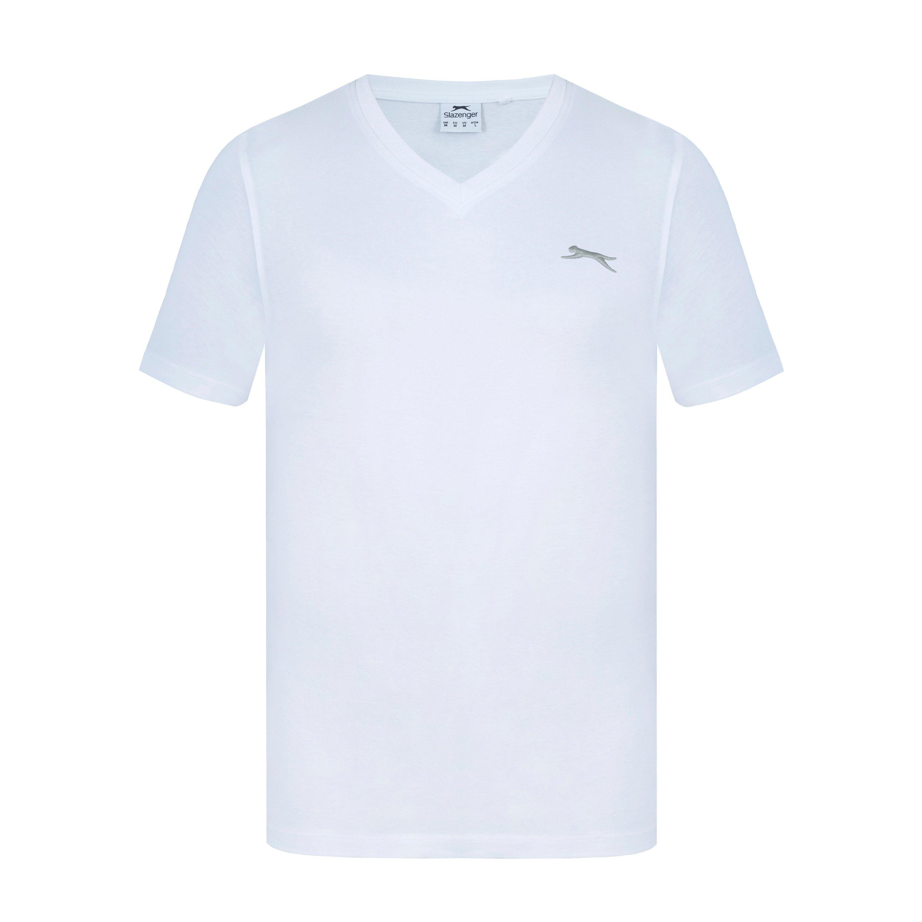 White - Slazenger - V Neck T Shirt Mens - 1