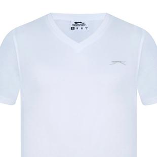 White - Slazenger - V Neck T Shirt Mens - 9