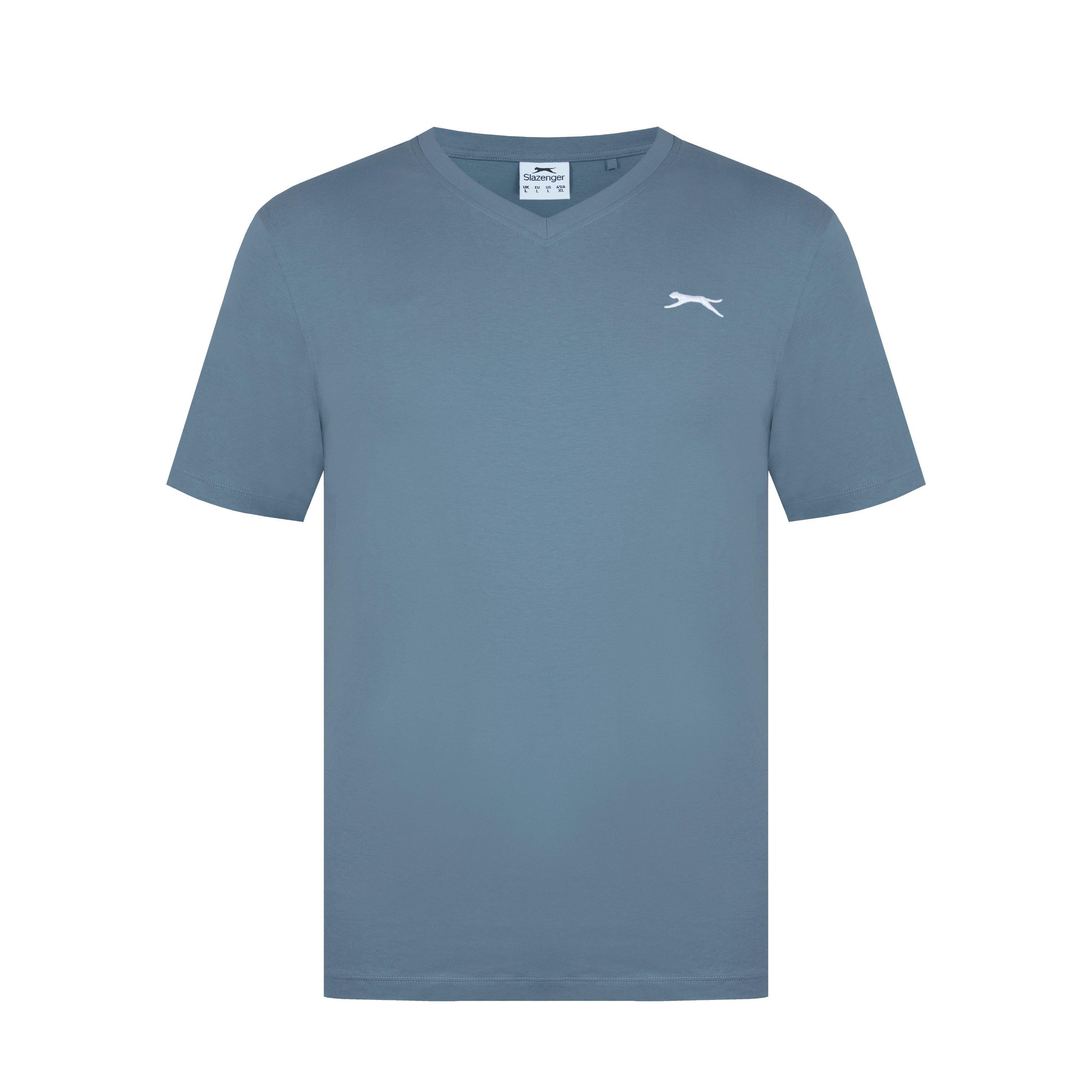 Slazenger Men's V Neck T Shirt - Slate - L