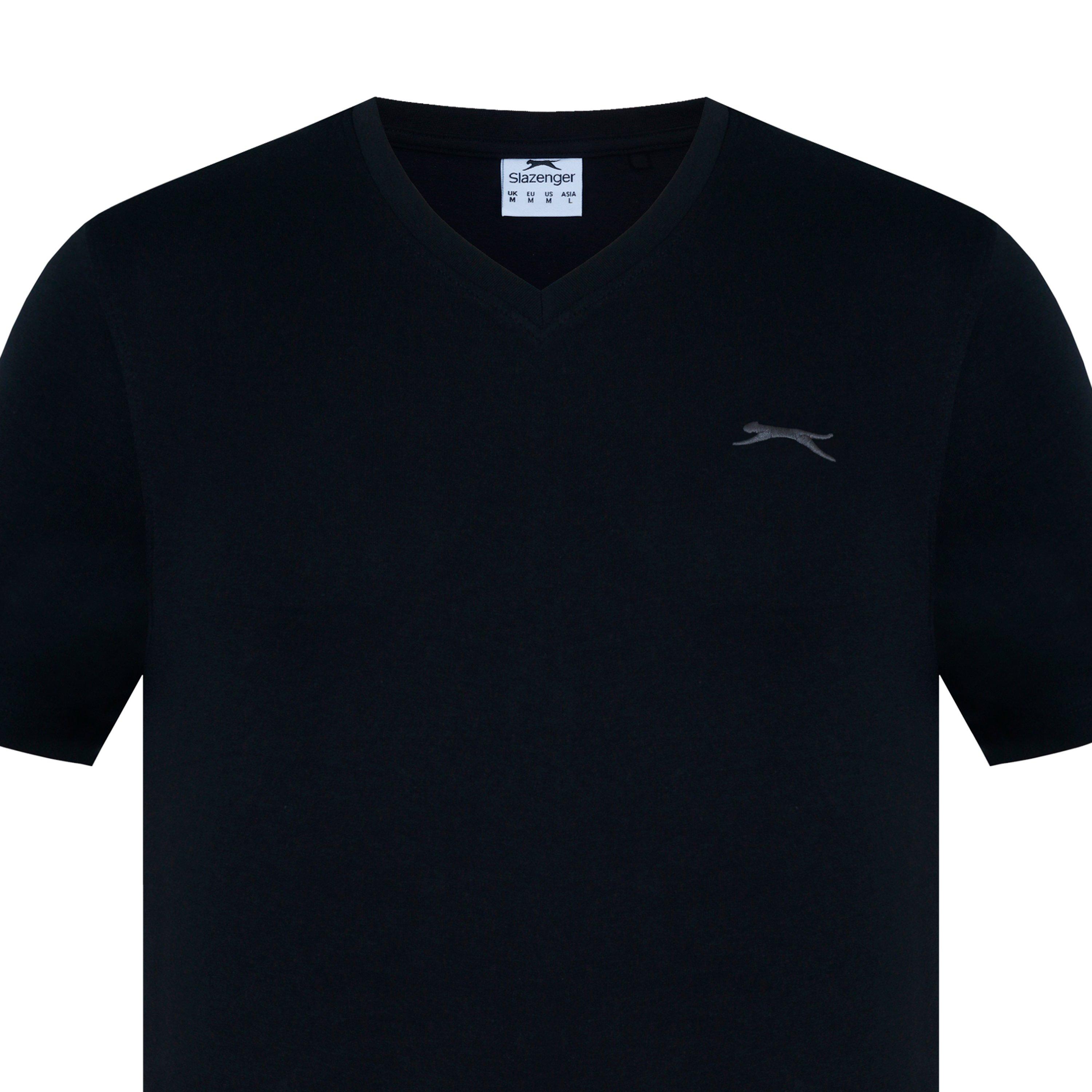 Black - Slazenger - V Neck T Shirt Mens - 4