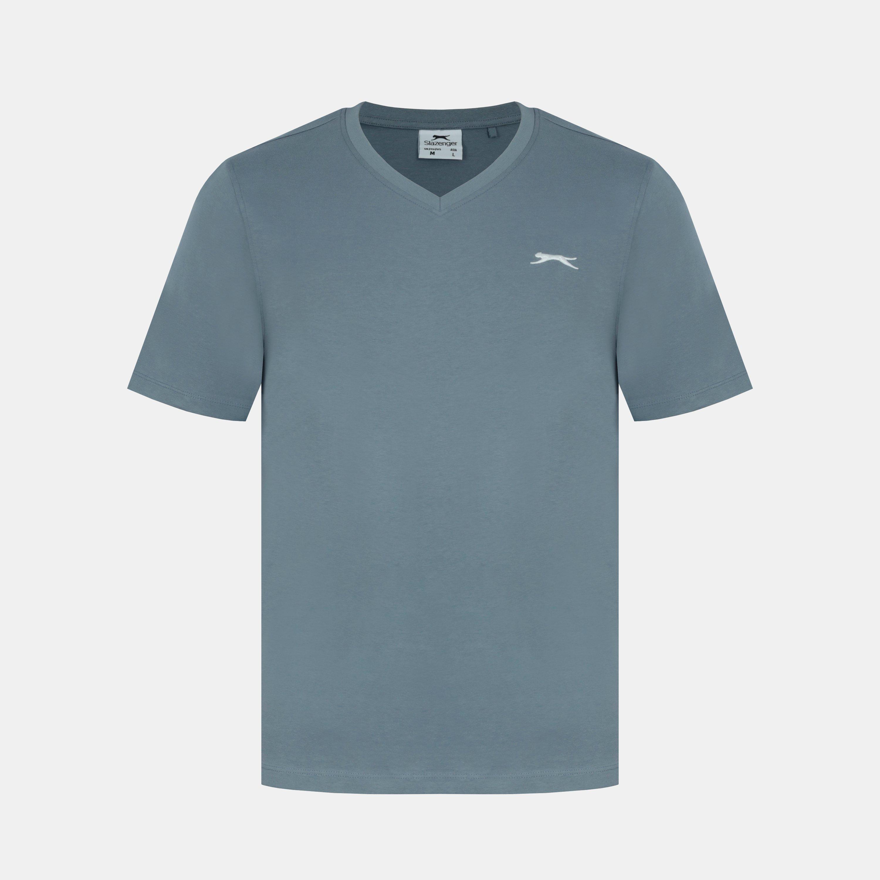Slazenger Men's V Neck T Shirt - Slate Blue - M
