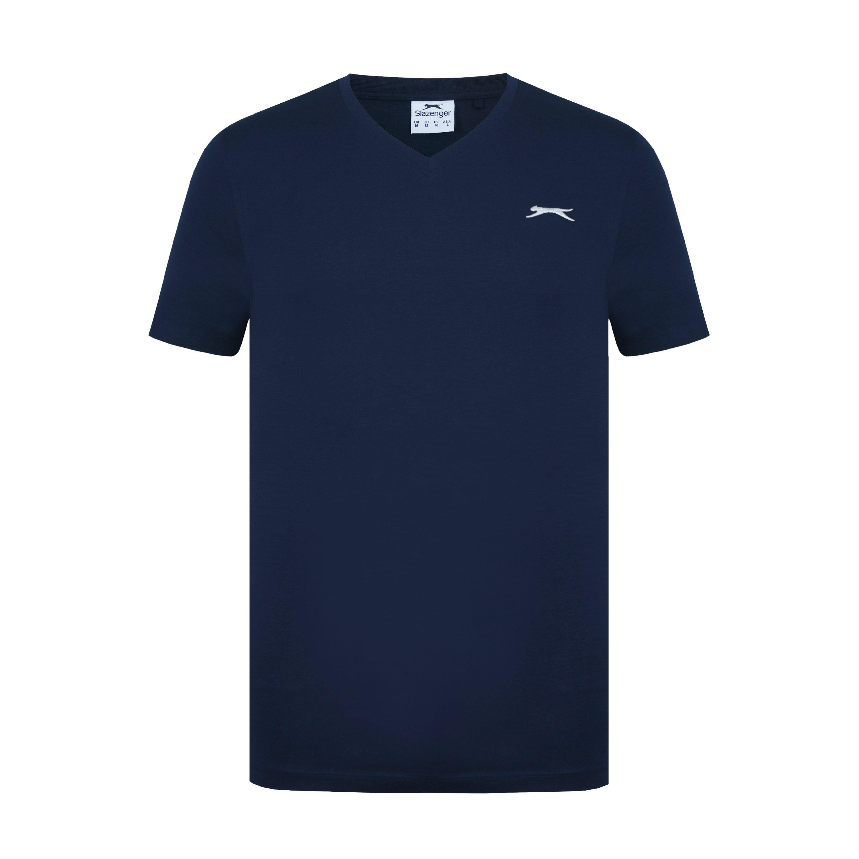 Slazenger Men's V Neck T Shirt - Navy - XS