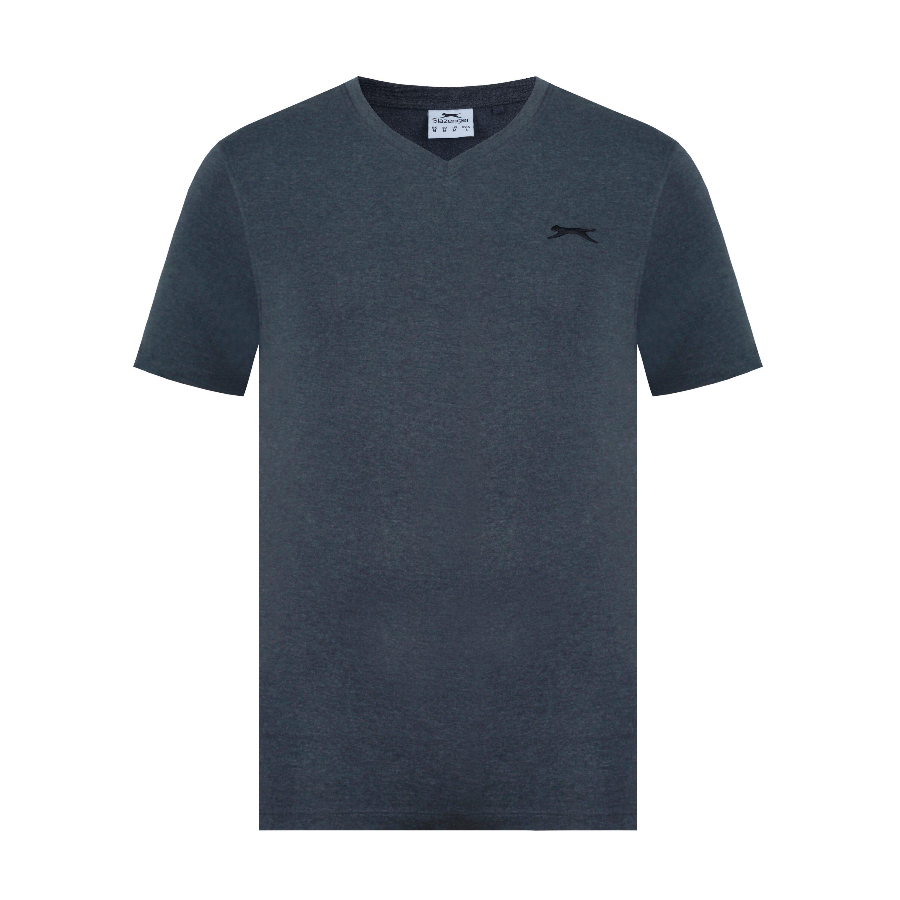 Slazenger Men's V Neck T Shirt - Charcoal Marl - 3XL