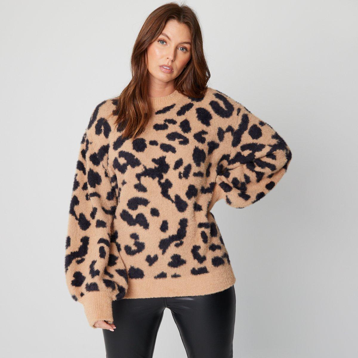 Castanho - Be You - Premium Eyelash Animal Brown Crew Neck Jumper - 2