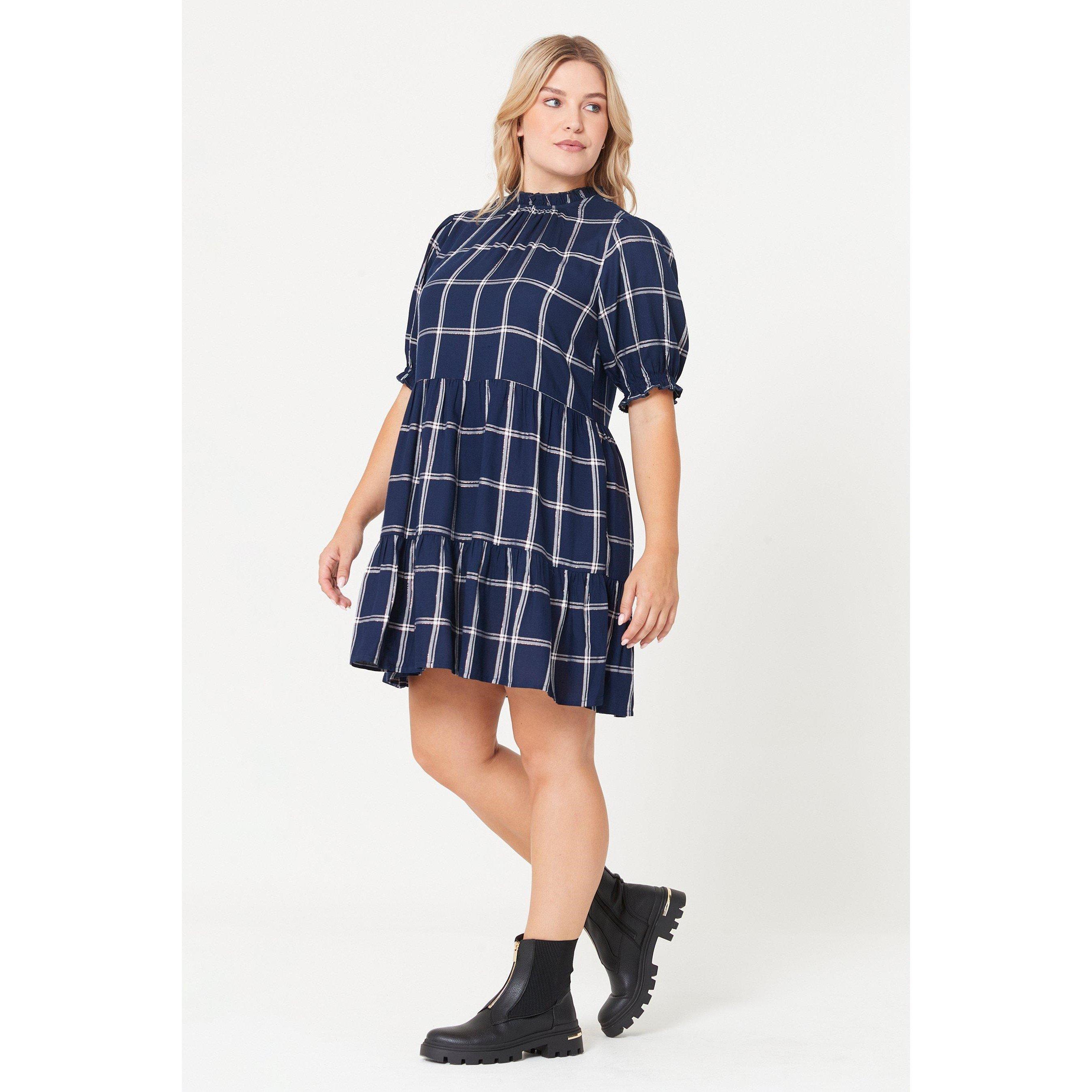 Navy - Be You - Check Smock Dress - 2