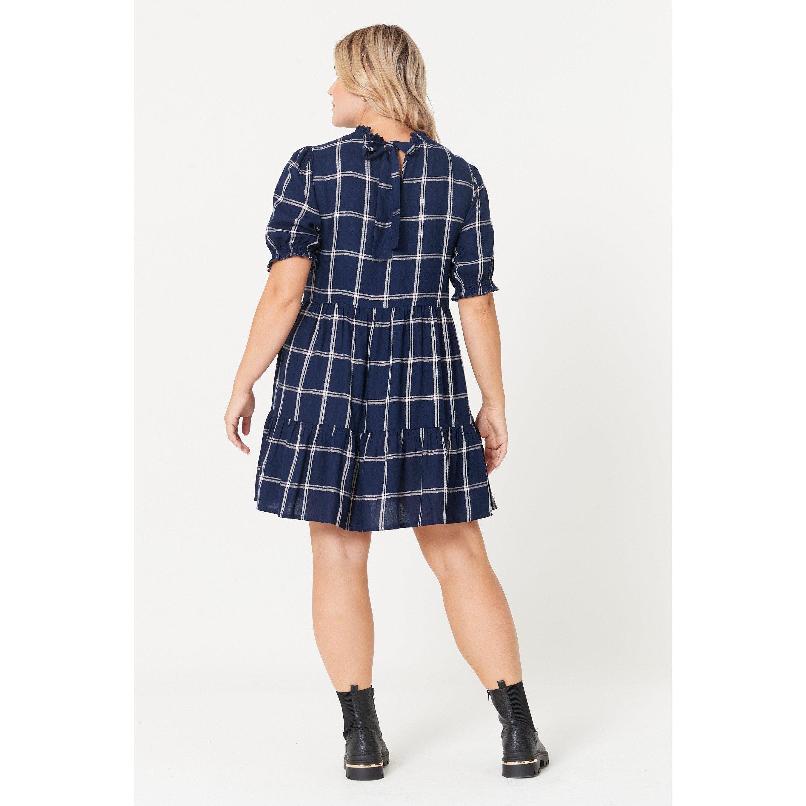 Navy - Be You - Check Smock Dress - 3