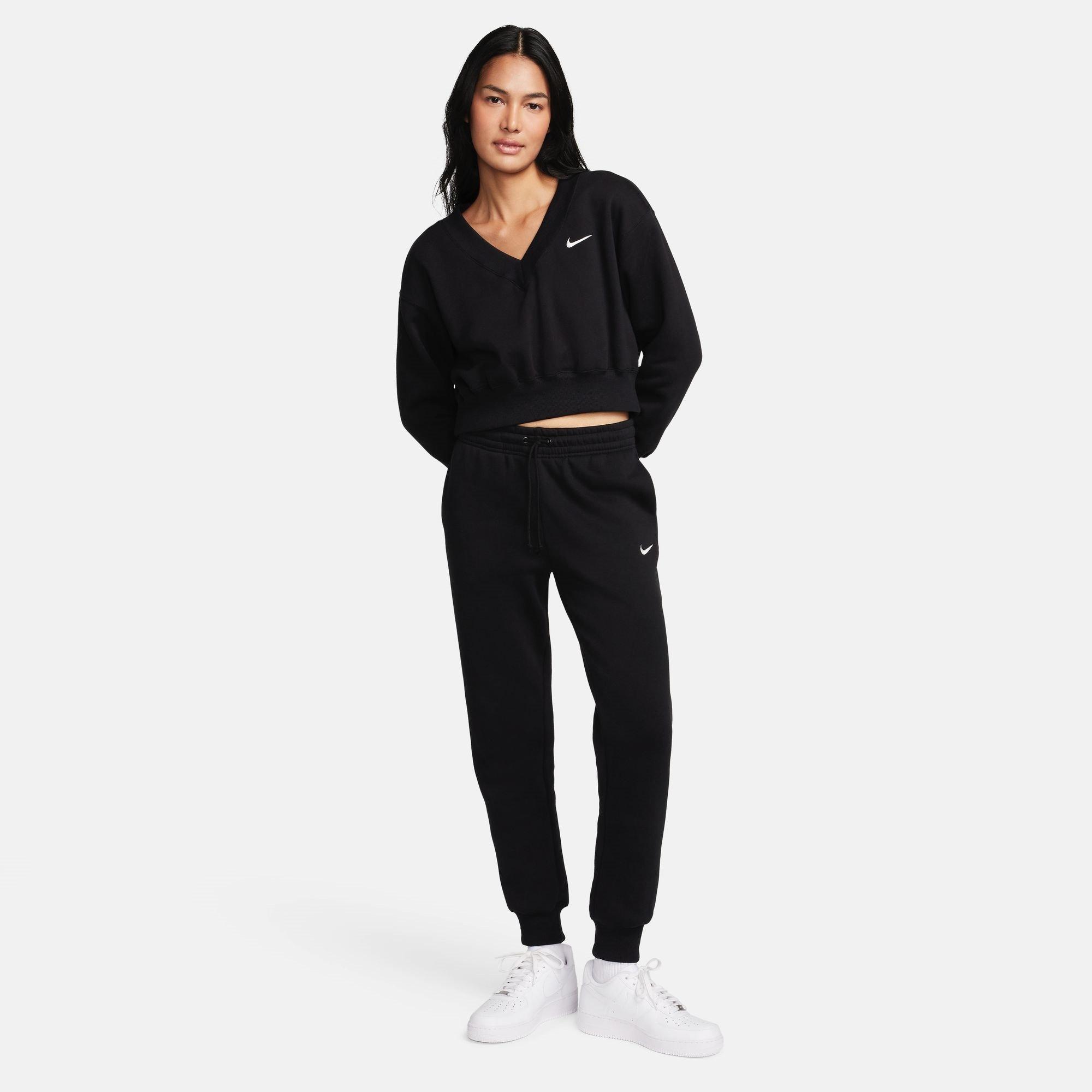 Negro - Nike - Sportswear Phoenix Fleece Women's Mid-Rise Sweatpants - 10