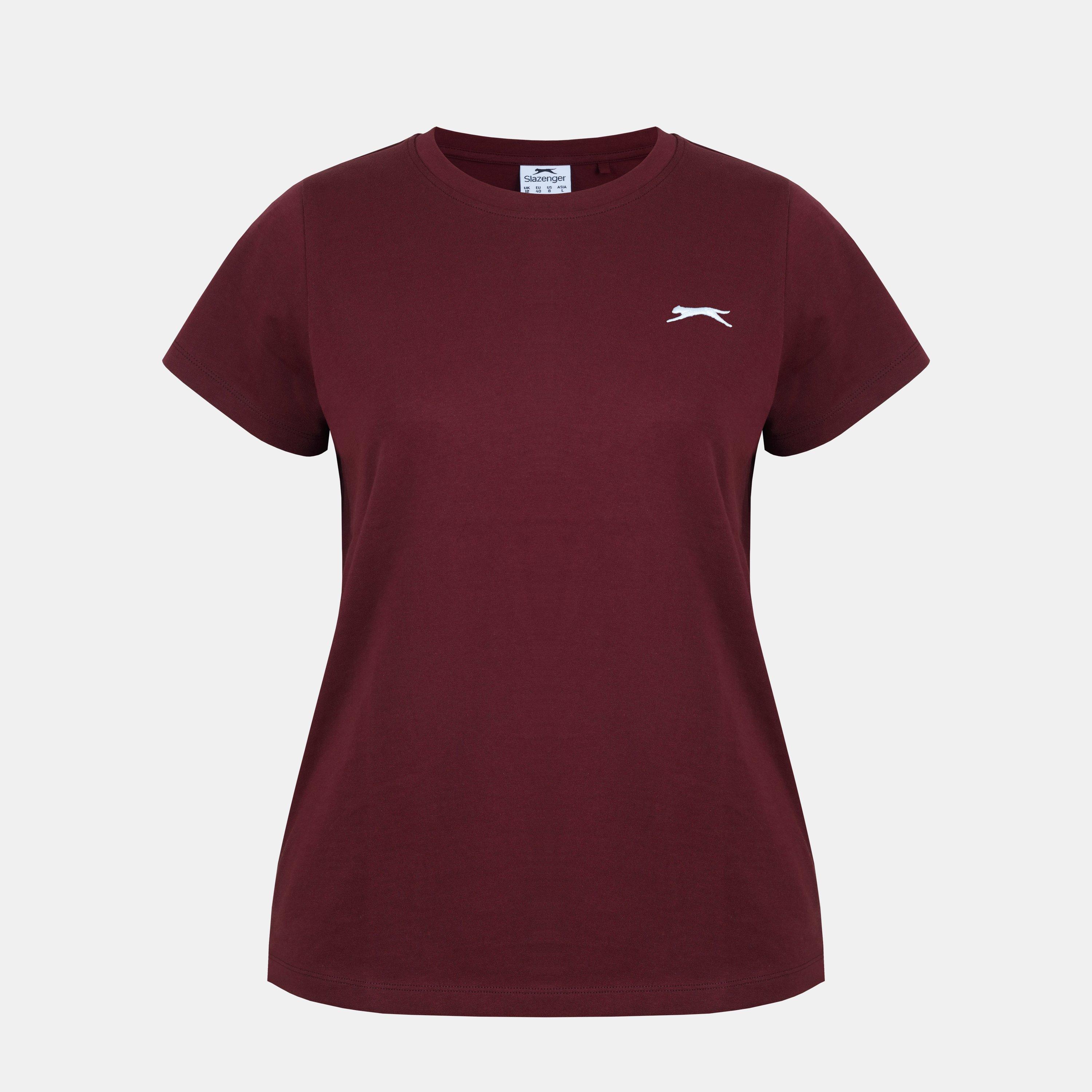 Slazenger Women's Crew Neck Tee - Burgundy - 12 (40)