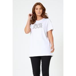 Be You Ladies Bonjour Slogan T Shirt