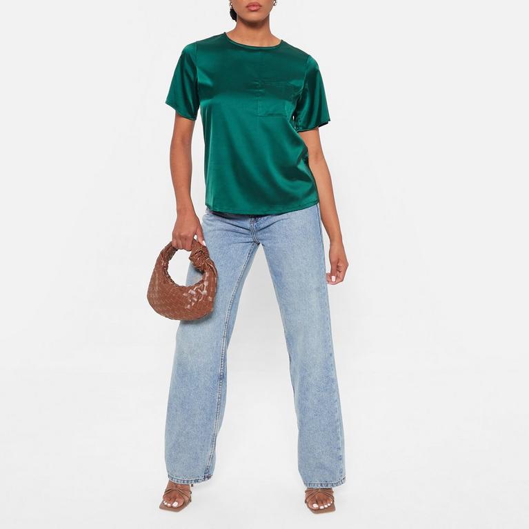 ÉMERAUDE - T-shirt ensemble Dior Cotton Et Green D Napis Wody Bordeaux Rozmiar M Nowy stan - ISAWITFIRST Pocket Front Satin T Shirt ensemble - 2