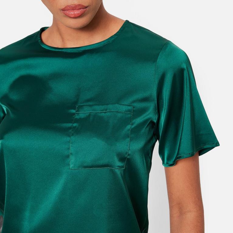 ÉMERAUDE - T-shirt ensemble Dior Cotton Et Green D Napis Wody Bordeaux Rozmiar M Nowy stan - ISAWITFIRST Pocket Front Satin T Shirt ensemble - 4