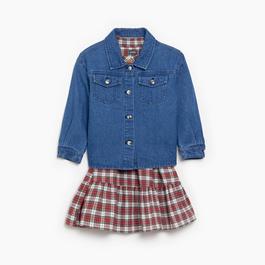 Be You Studio Younger Girls Dress and Denim Jacket Set