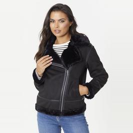 Be You Ladies Aviator Suedette Jacket