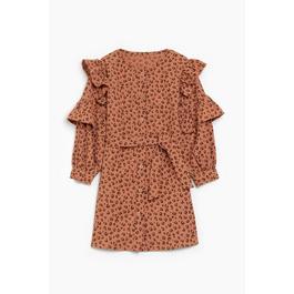 Be You Studio Younger Girls Leopard Frill Dress