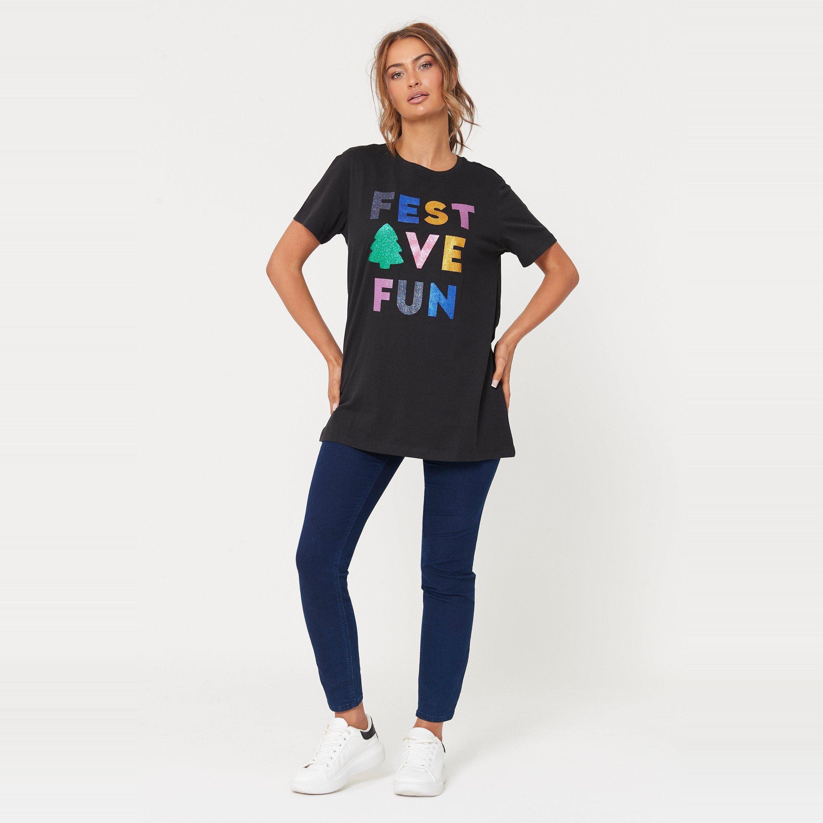 Nero - Be You - Festive Fun Slogan Longline T-Shirt - 1