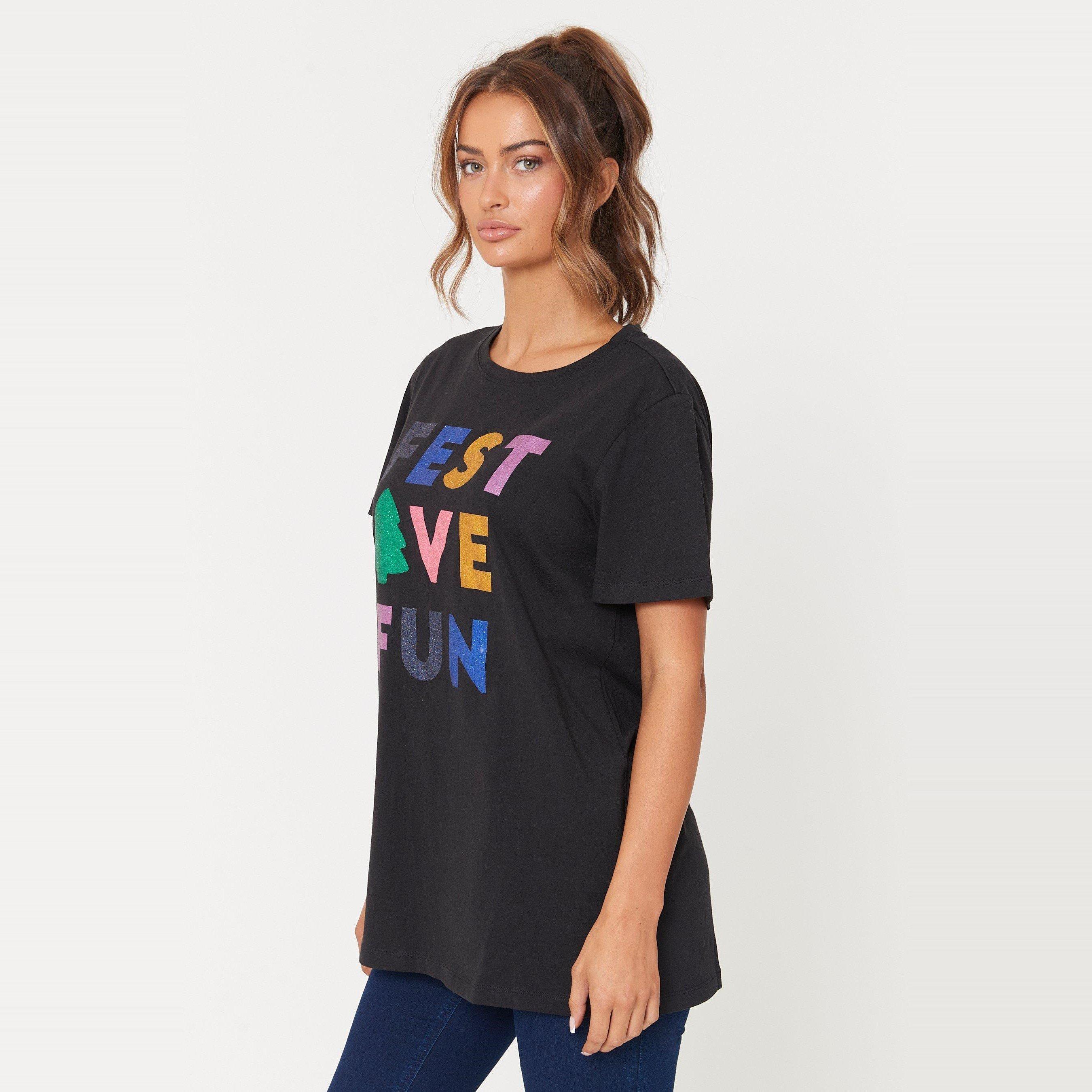 Nero - Be You - Festive Fun Slogan Longline T-Shirt - 3