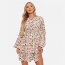 CREAM PAISLEY - red valentino jungle flower dress - ISAWITFIRST Textured Shirred Smock Dress - 3