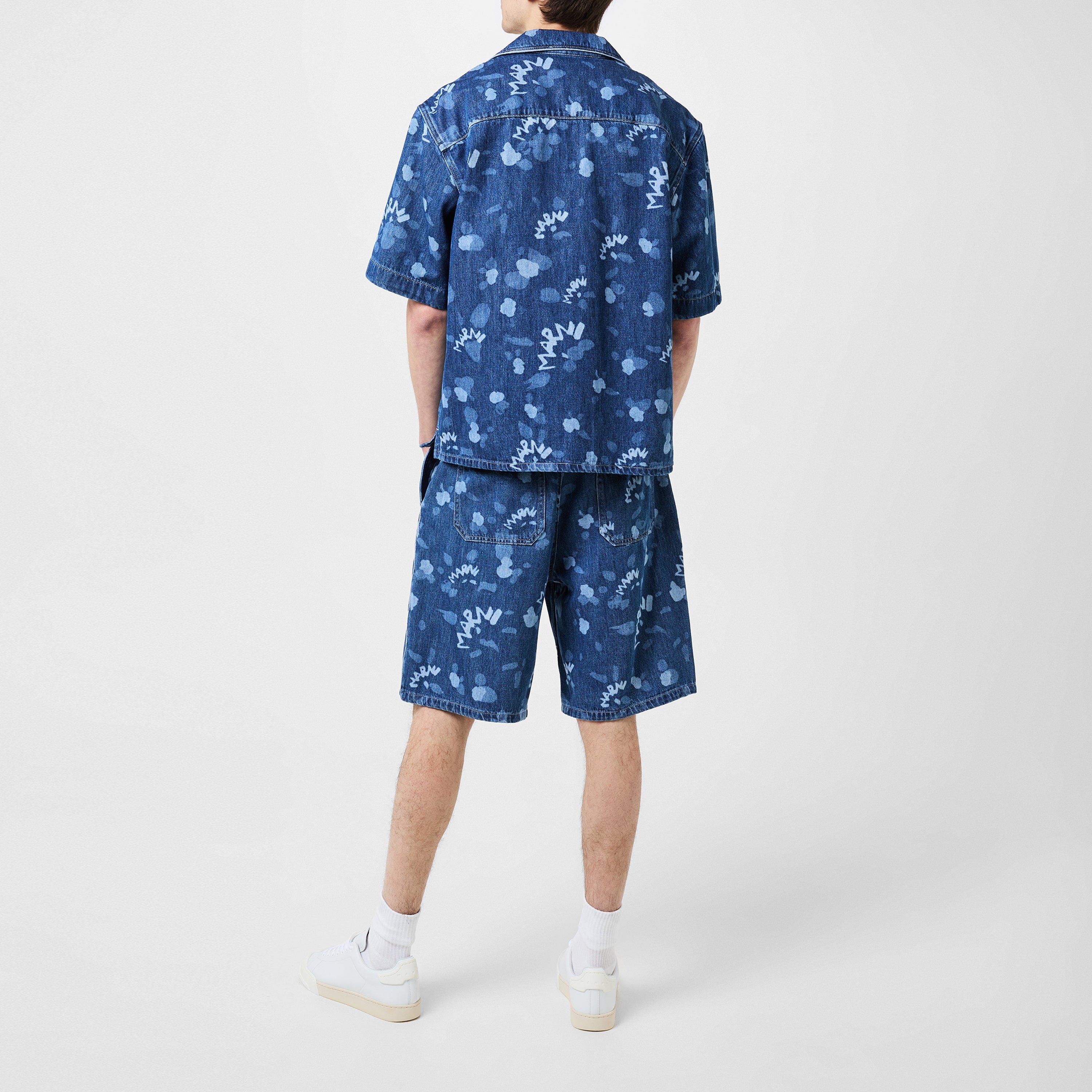 Blue - Marni - Dripping Lightweight Denim Shorts - 3