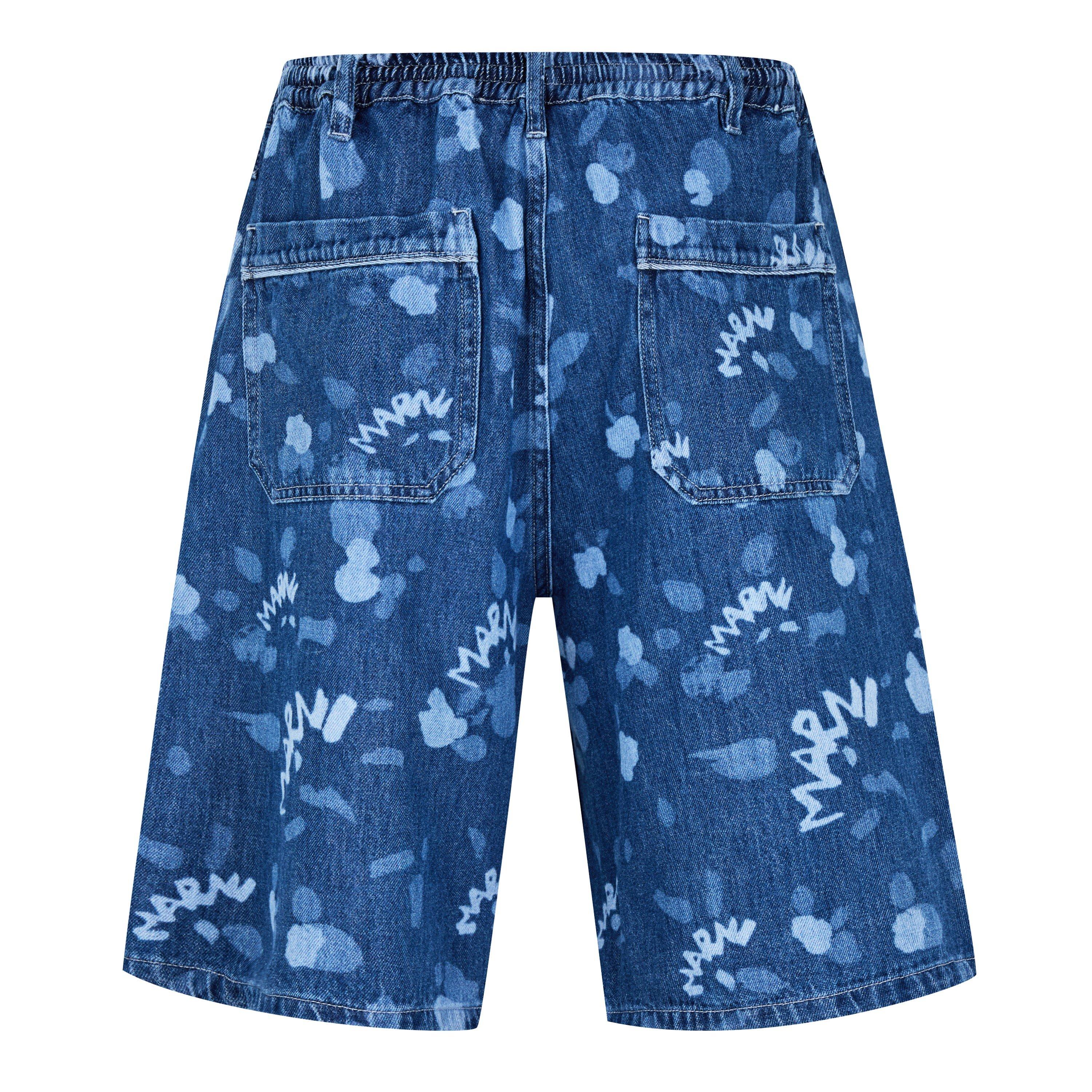 Blue - Marni - Dripping Lightweight Denim Shorts - 5