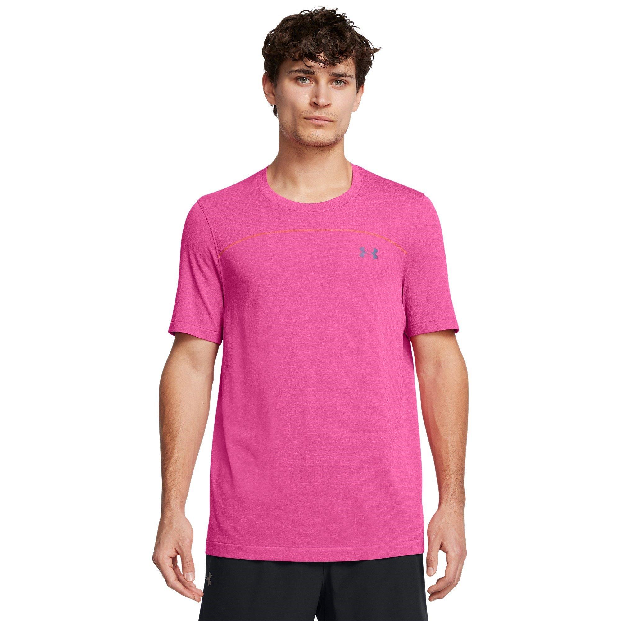 Rose/PhnxFr/Noir - Under Armour - Men's Rush Seamless Short-Sleeve Performance Gym Top - 2