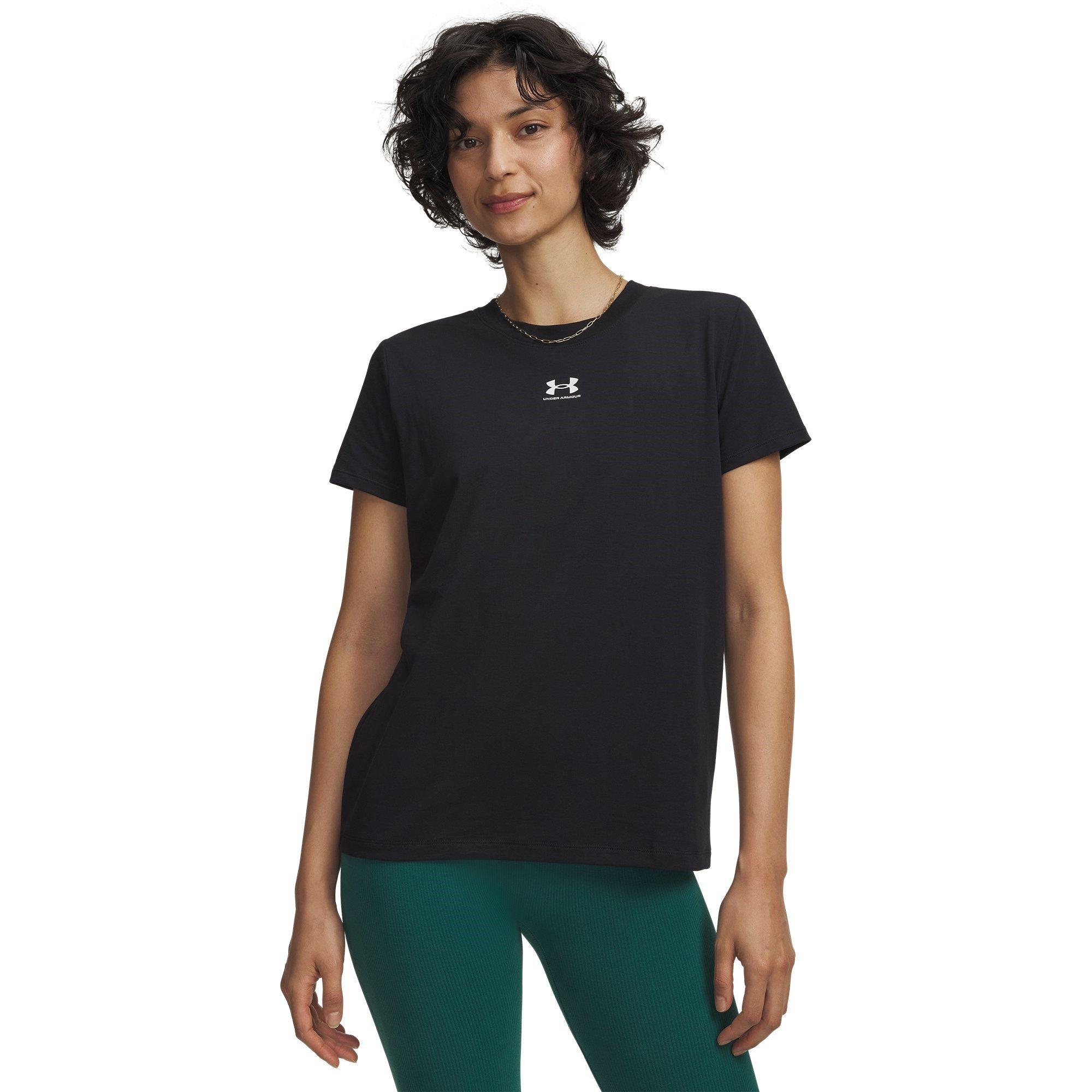 Black - Under Armour - Rival Core Short Sleeve Womens - 3