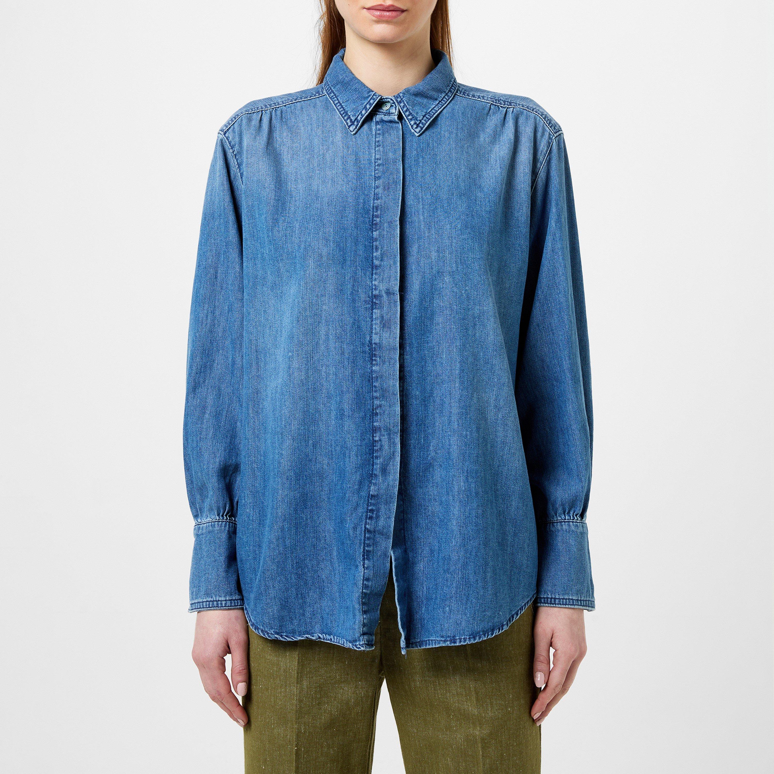 Blue Jeans 001 - Marella - Women's Long-Sleeve Denim Shirt - 1